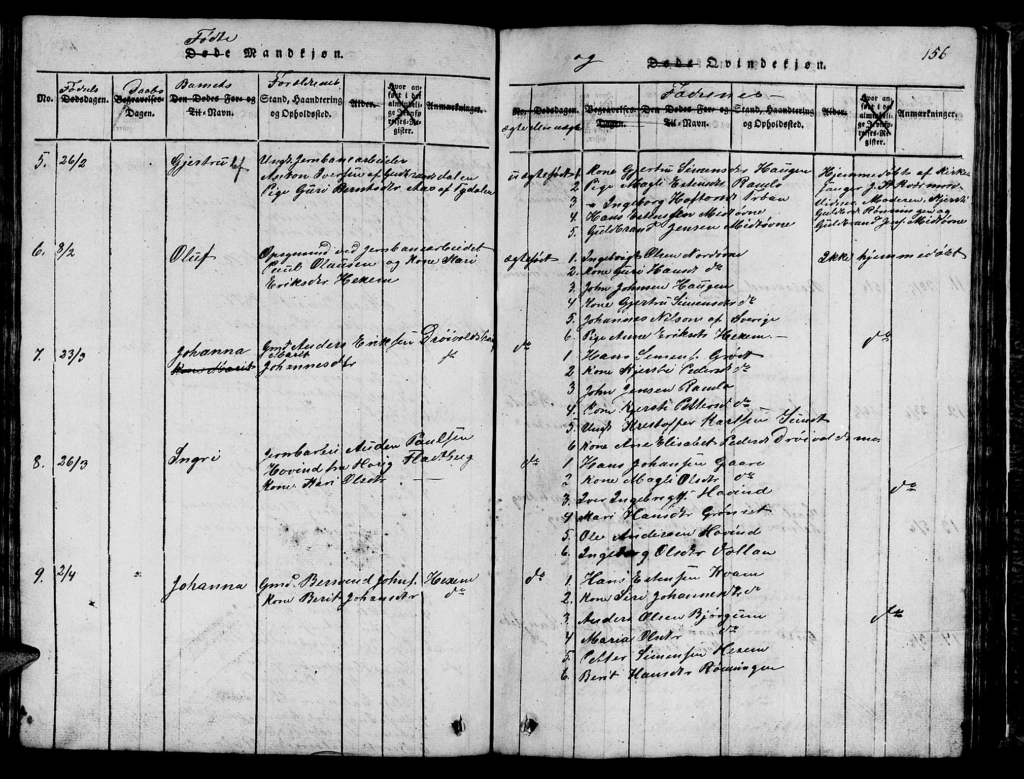 Ministerialprotokoller, klokkerbøker og fødselsregistre - Sør-Trøndelag, SAT/A-1456/685/L0976: Parish register (copy) no. 685C01, 1817-1878, p. 156