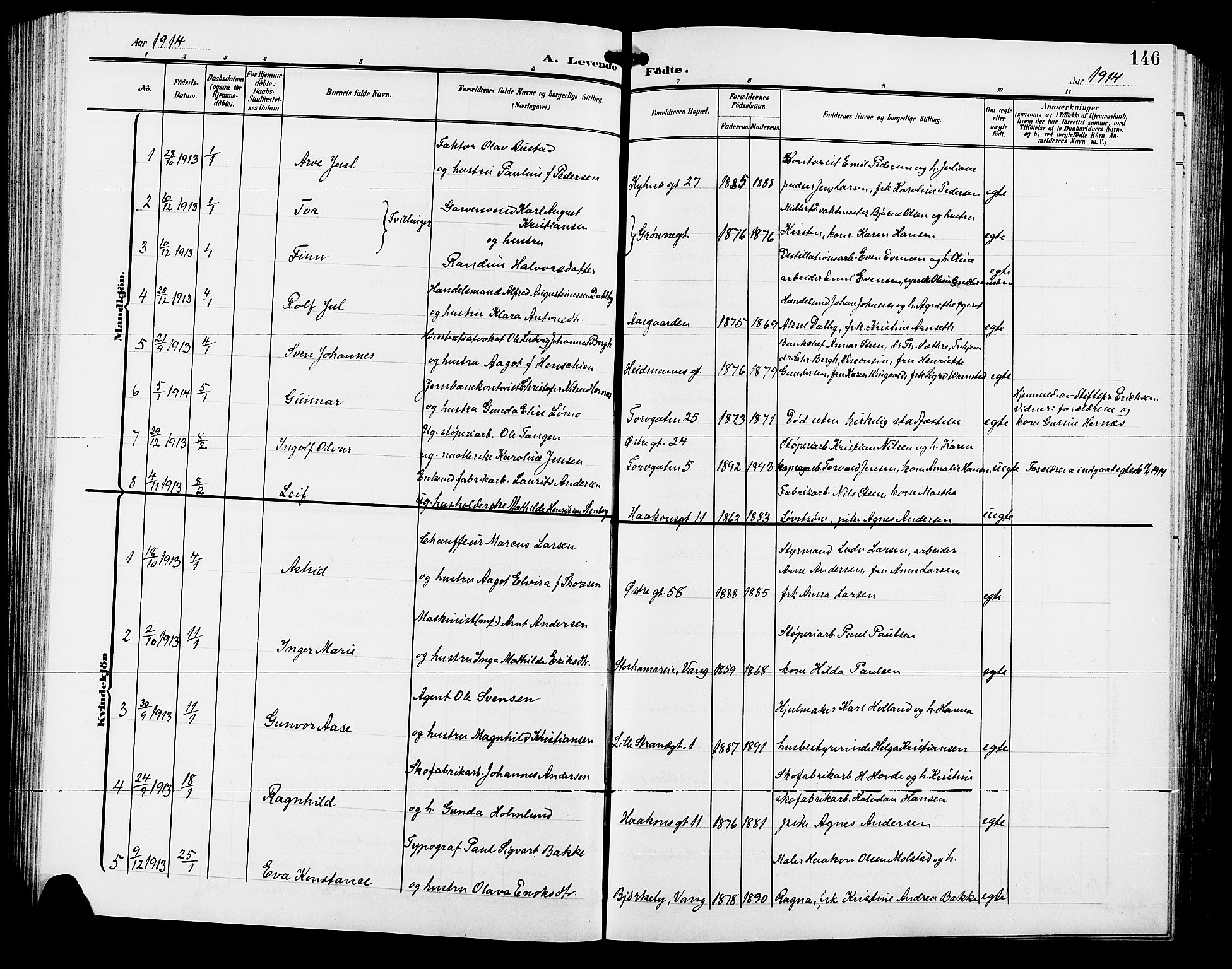 Hamar prestekontor, SAH/DOMPH-002/H/Ha/Hab/L0001: Parish register (copy) no. 1, 1899-1914, p. 146