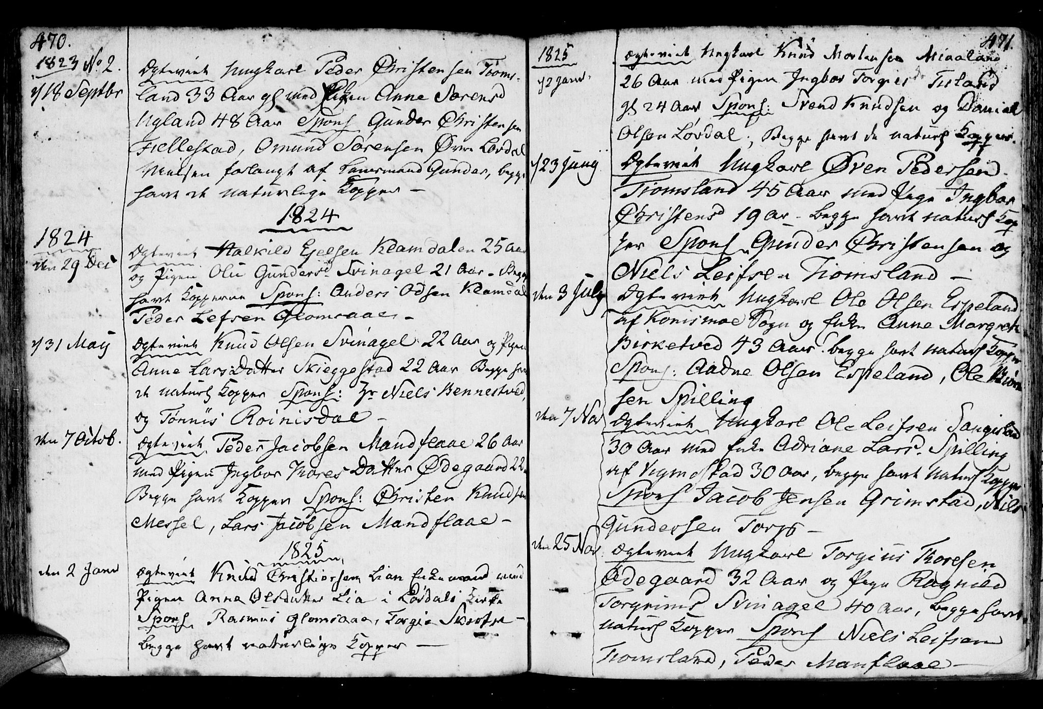 Holum sokneprestkontor, AV/SAK-1111-0022/F/Fa/Fab/L0004: Parish register (official) no. A 4, 1774-1847, p. 470-471