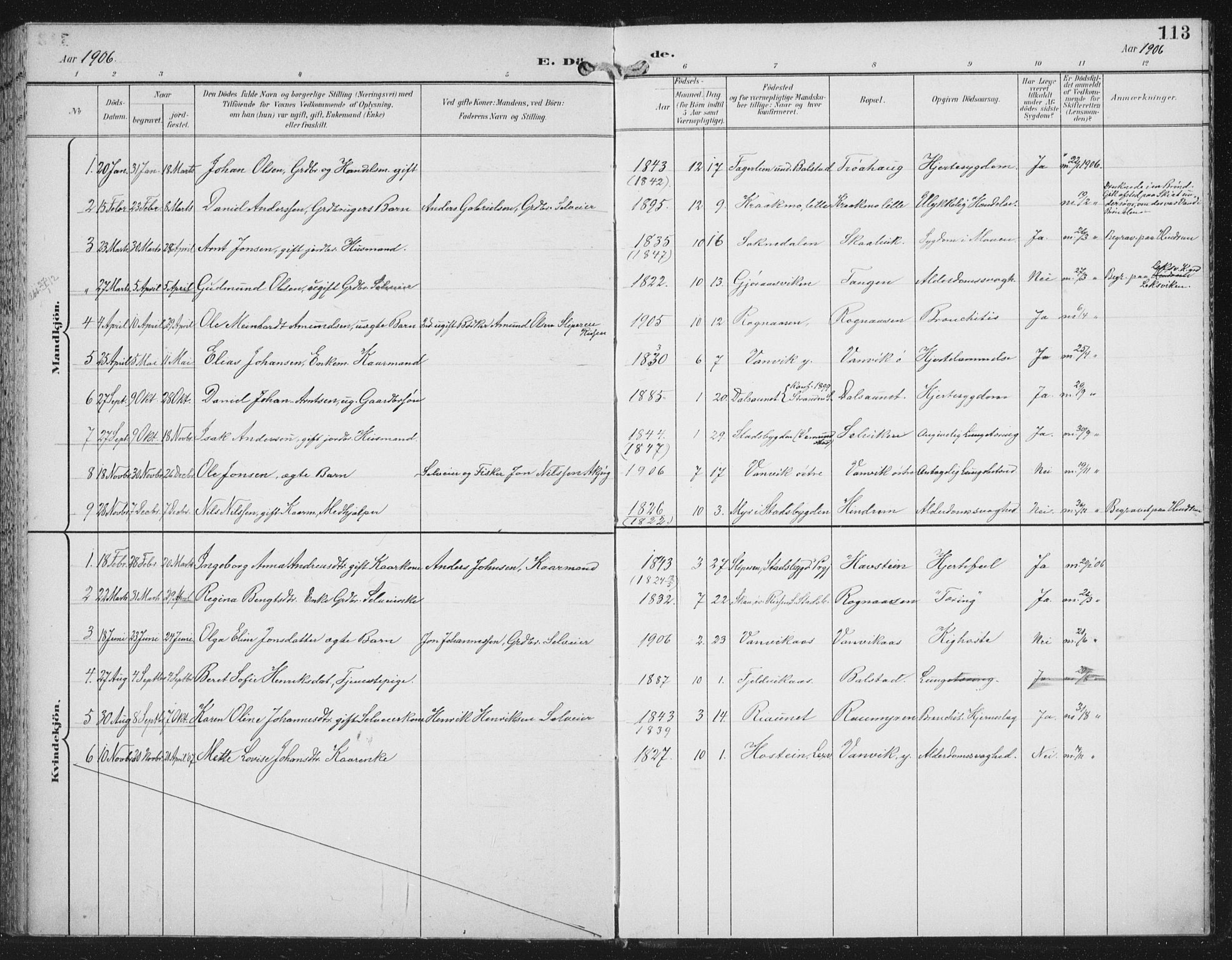 Ministerialprotokoller, klokkerbøker og fødselsregistre - Nord-Trøndelag, AV/SAT-A-1458/702/L0024: Parish register (official) no. 702A02, 1898-1914, p. 113