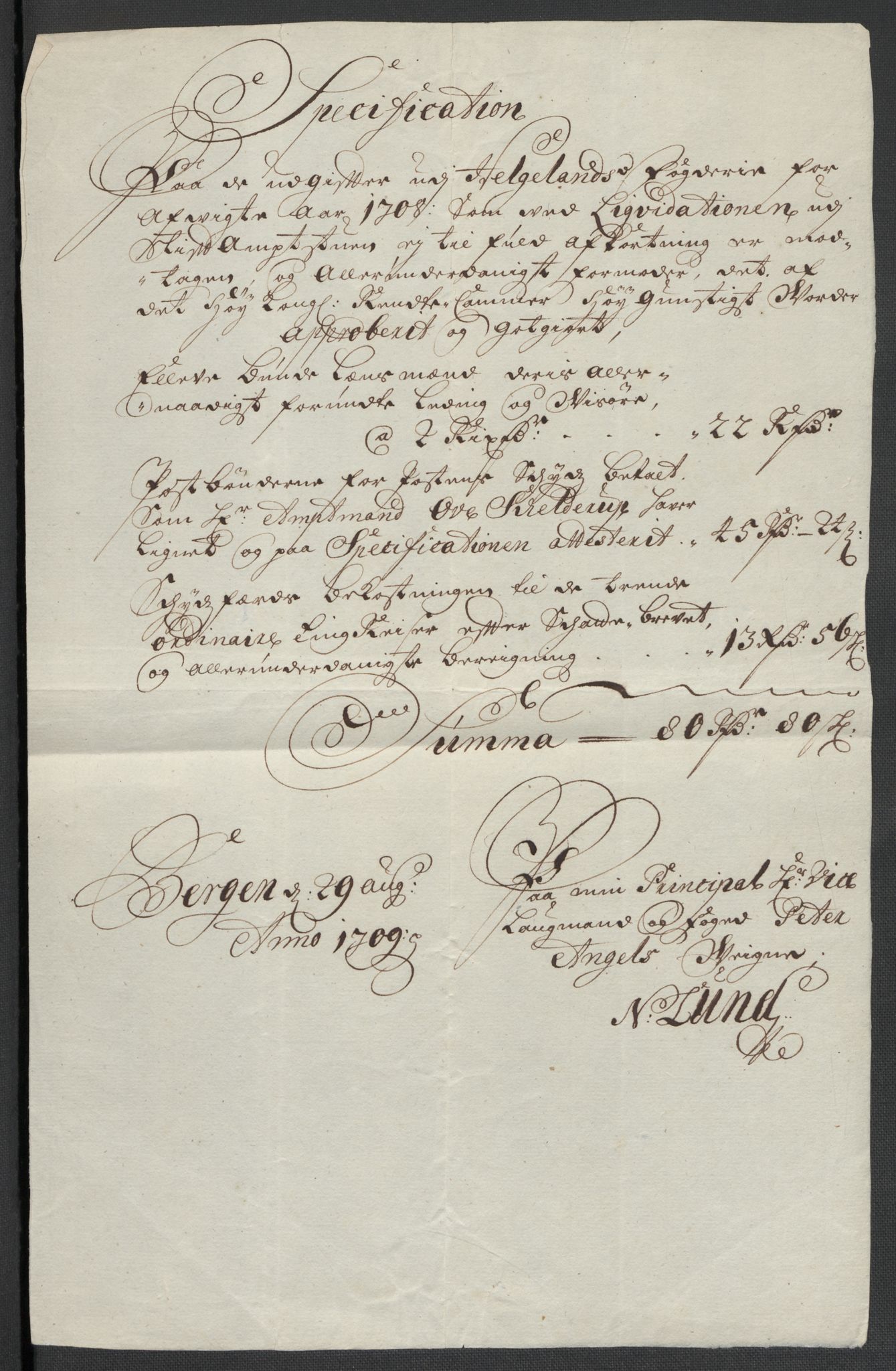 Rentekammeret inntil 1814, Reviderte regnskaper, Fogderegnskap, AV/RA-EA-4092/R65/L4510: Fogderegnskap Helgeland, 1708-1709, p. 14