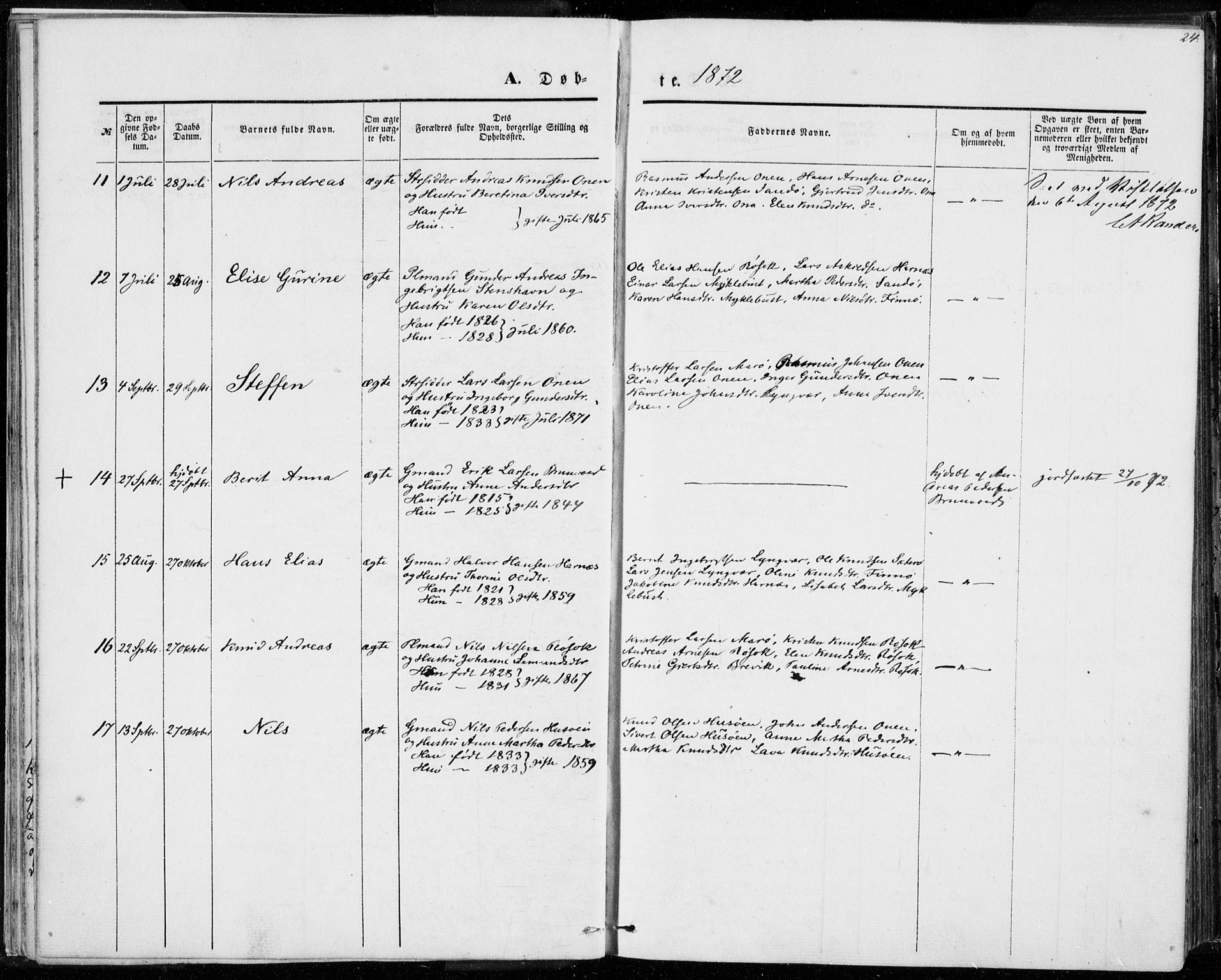 Ministerialprotokoller, klokkerbøker og fødselsregistre - Møre og Romsdal, AV/SAT-A-1454/561/L0728: Parish register (official) no. 561A02, 1858-1878, p. 24