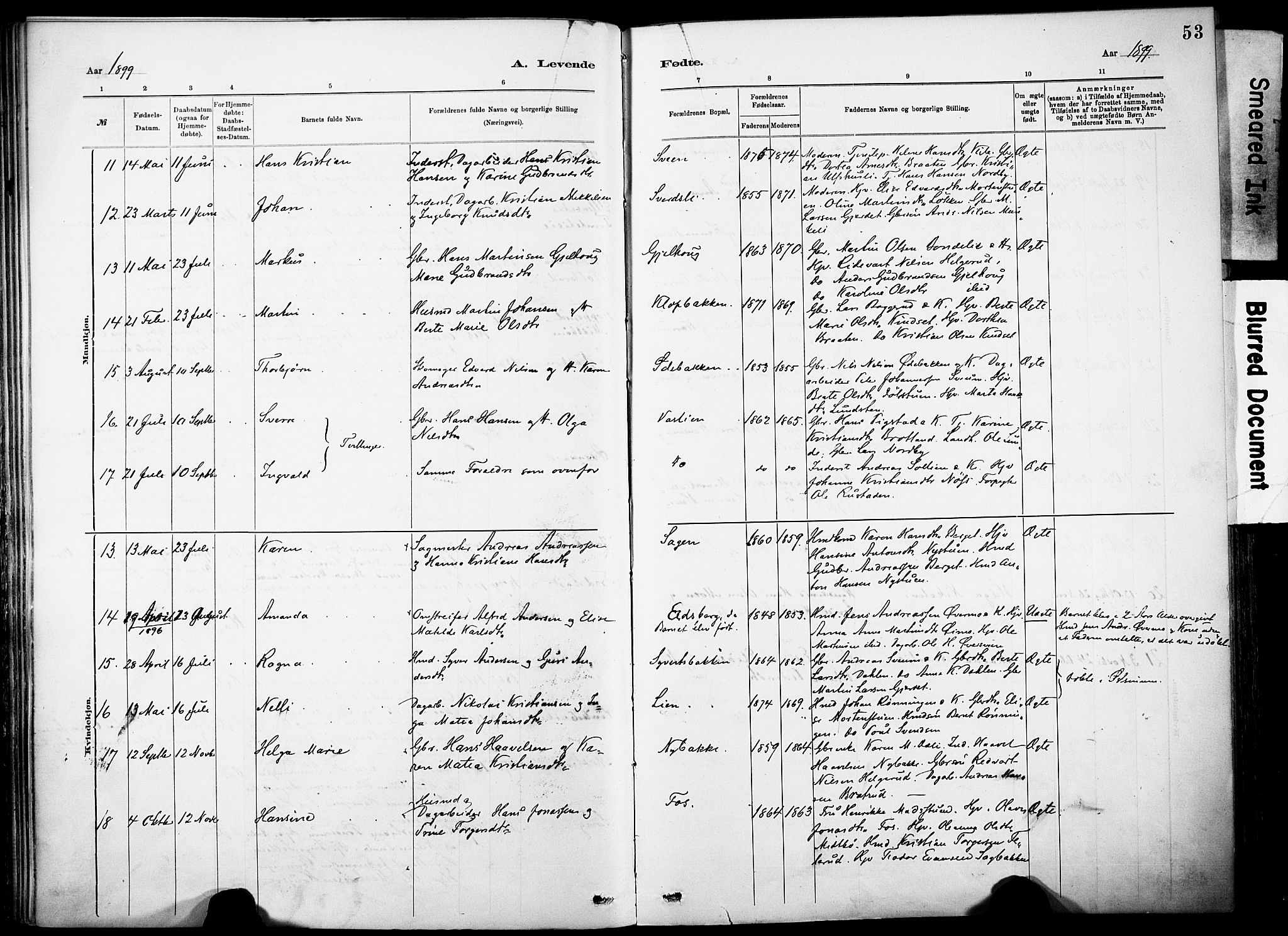 Nordre Land prestekontor, SAH/PREST-124/H/Ha/Haa/L0005: Parish register (official) no. 5, 1882-1903, p. 53