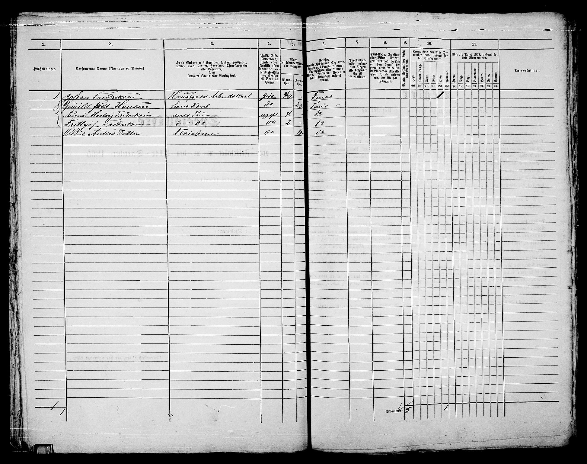 RA, 1865 census for Sarpsborg, 1865, p. 74