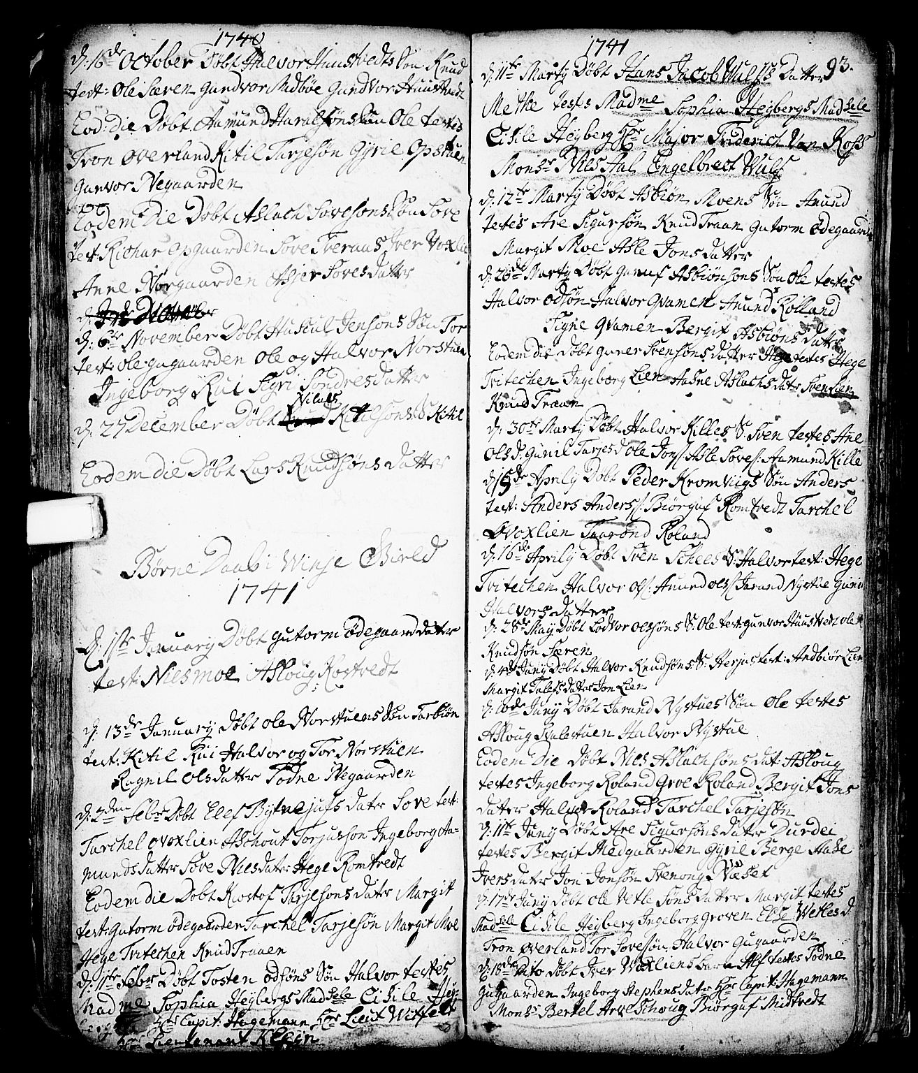 Vinje kirkebøker, SAKO/A-312/F/Fa/L0001: Parish register (official) no. I 1, 1717-1766, p. 93