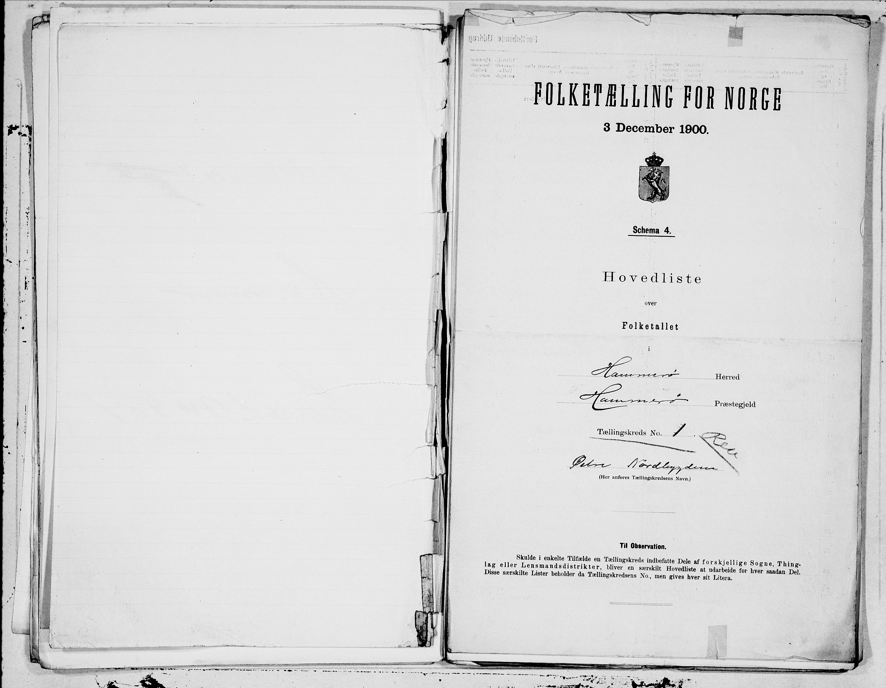 SAT, 1900 census for Hamarøy, 1900, p. 2