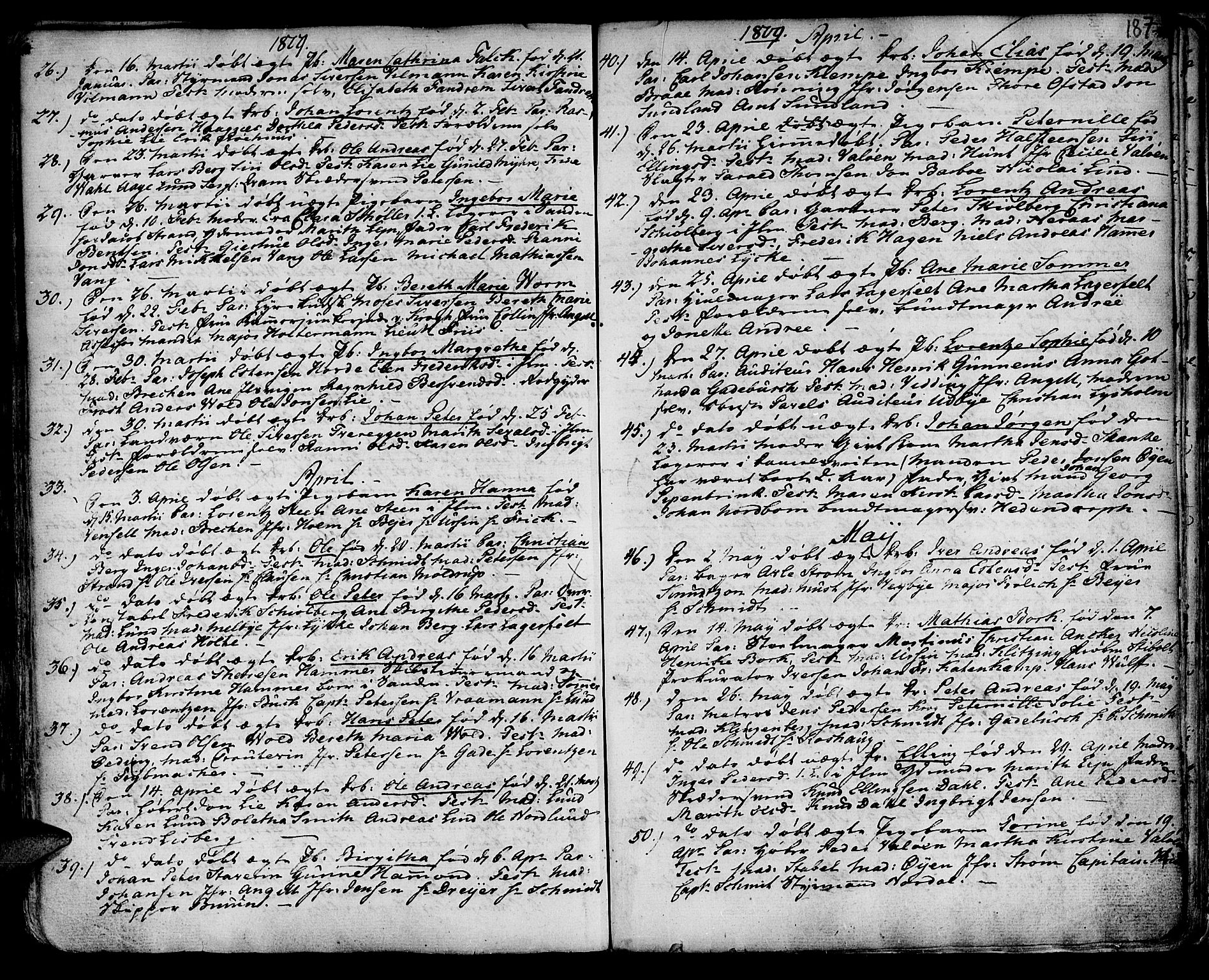Ministerialprotokoller, klokkerbøker og fødselsregistre - Sør-Trøndelag, SAT/A-1456/601/L0039: Parish register (official) no. 601A07, 1770-1819, p. 187