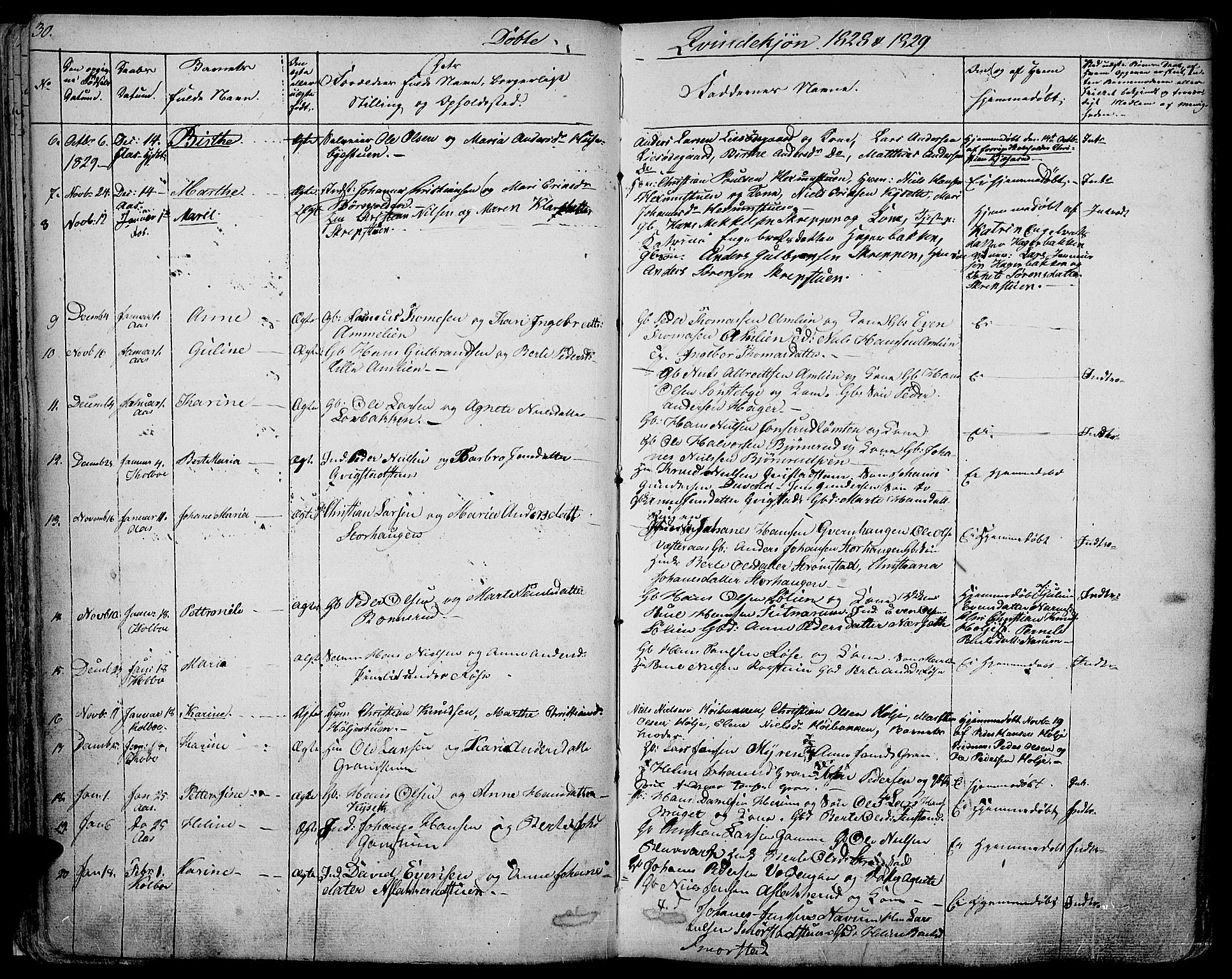 Vestre Toten prestekontor, AV/SAH-PREST-108/H/Ha/Haa/L0002: Parish register (official) no. 2, 1825-1837, p. 30