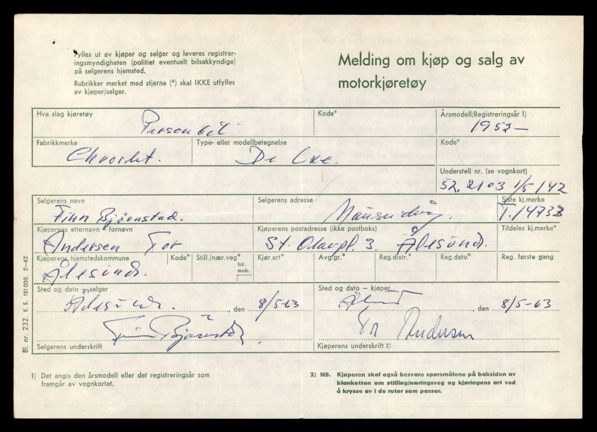 Møre og Romsdal vegkontor - Ålesund trafikkstasjon, AV/SAT-A-4099/F/Fe/L0048: Registreringskort for kjøretøy T 14721 - T 14863, 1927-1998, p. 249