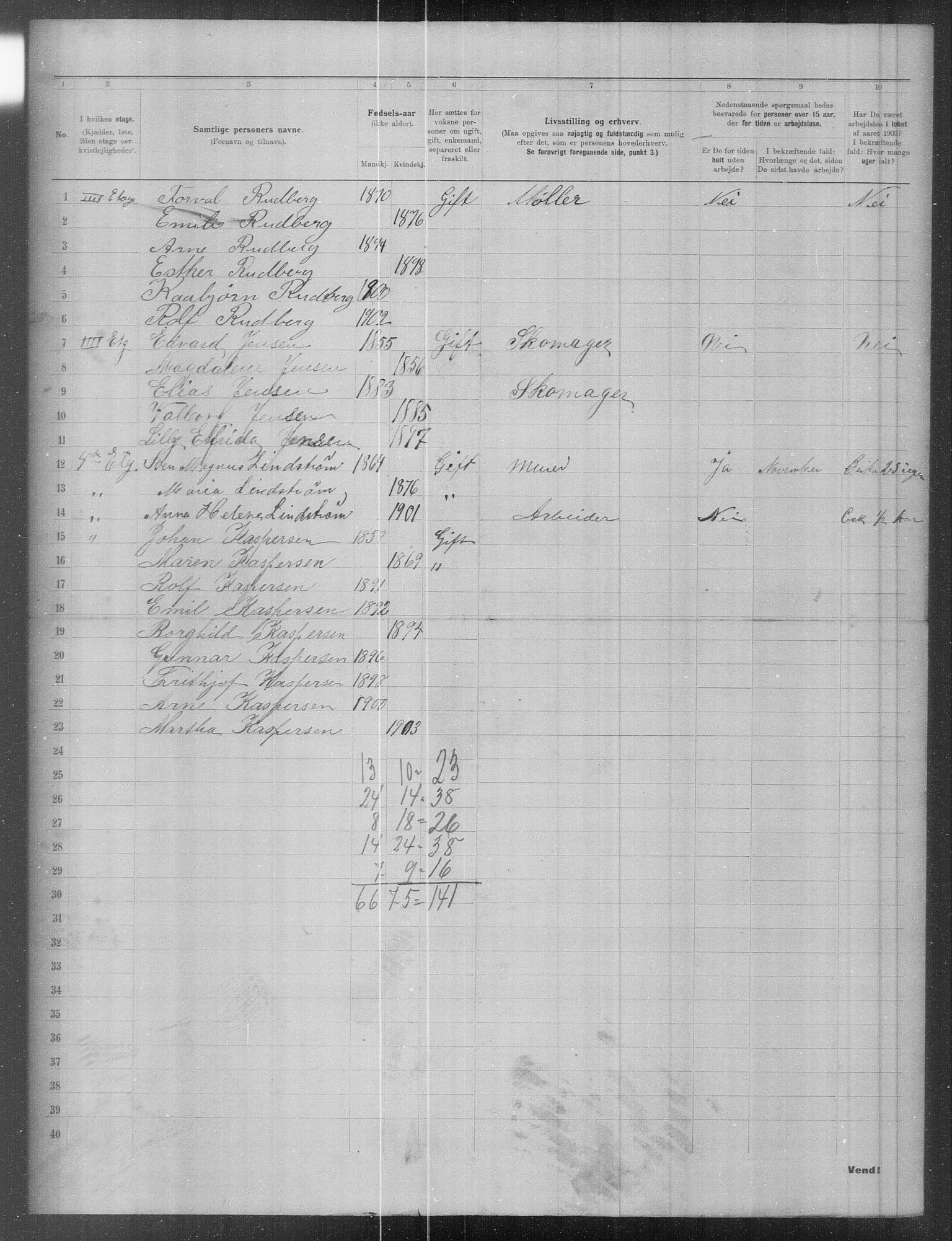 OBA, Municipal Census 1903 for Kristiania, 1903, p. 9959