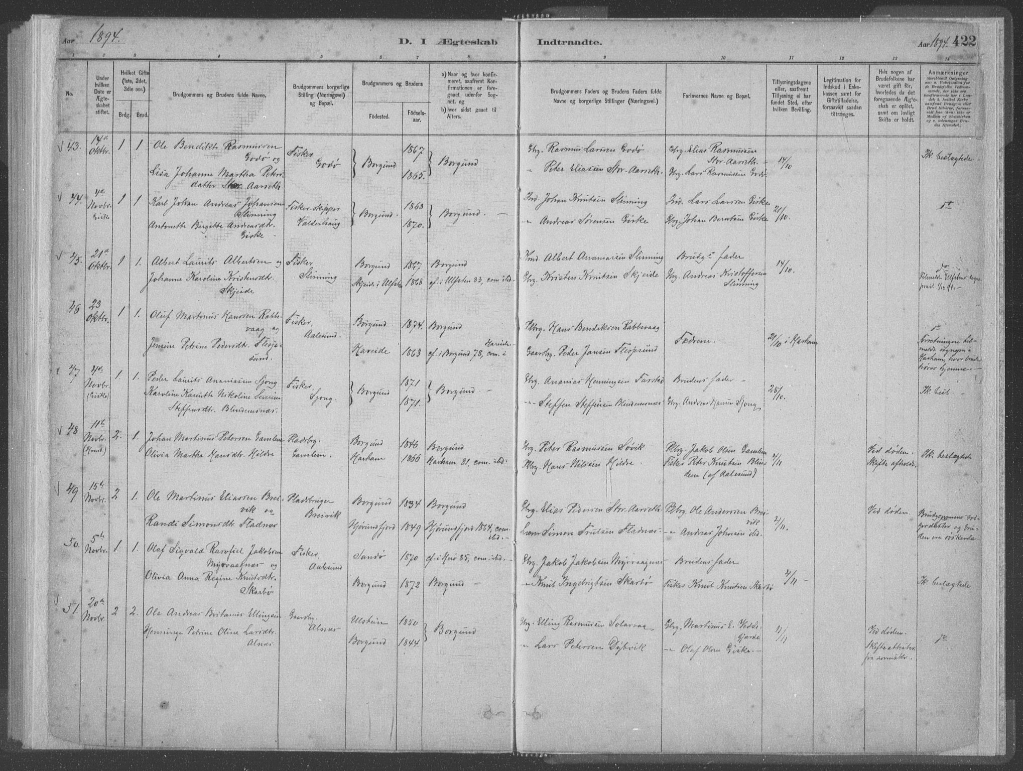 Ministerialprotokoller, klokkerbøker og fødselsregistre - Møre og Romsdal, AV/SAT-A-1454/528/L0402: Parish register (official) no. 528A12II, 1880-1903, p. 422