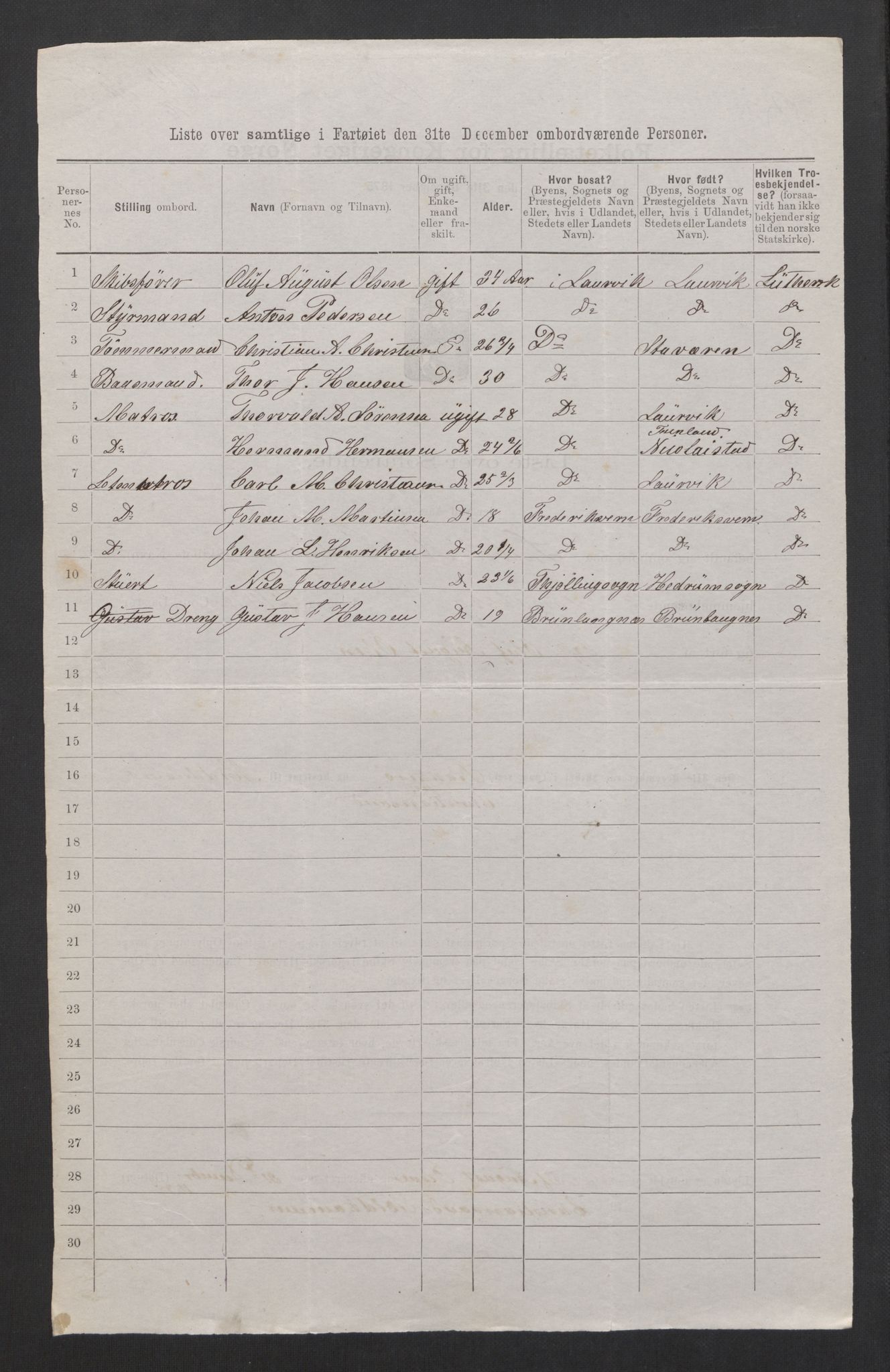 RA, 1875 census, lists of crew on ships: Ships in domestic ports, 1875, p. 220