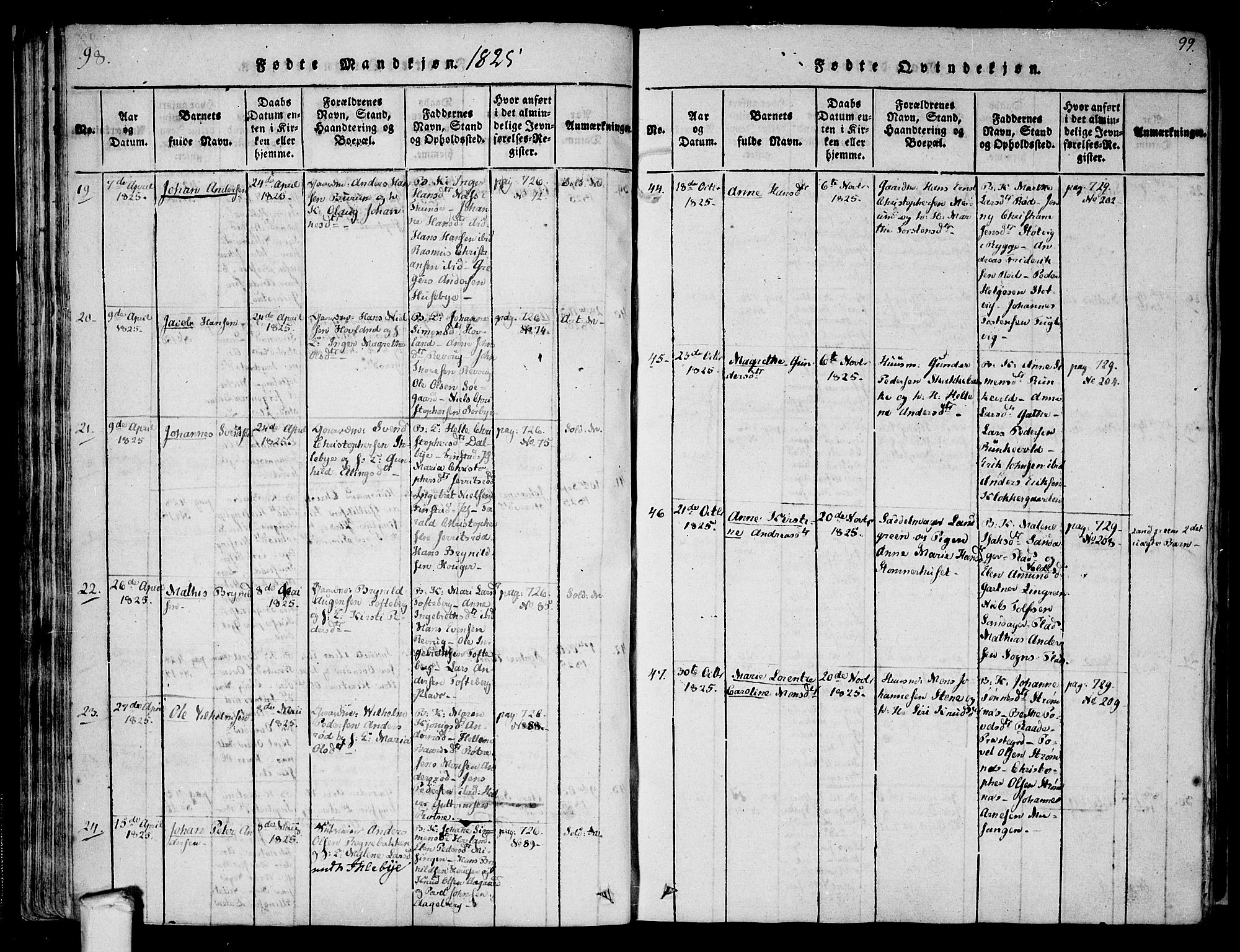 Råde prestekontor kirkebøker, AV/SAO-A-2009/F/Fa/L0004: Parish register (official) no. 4, 1814-1830, p. 98-99