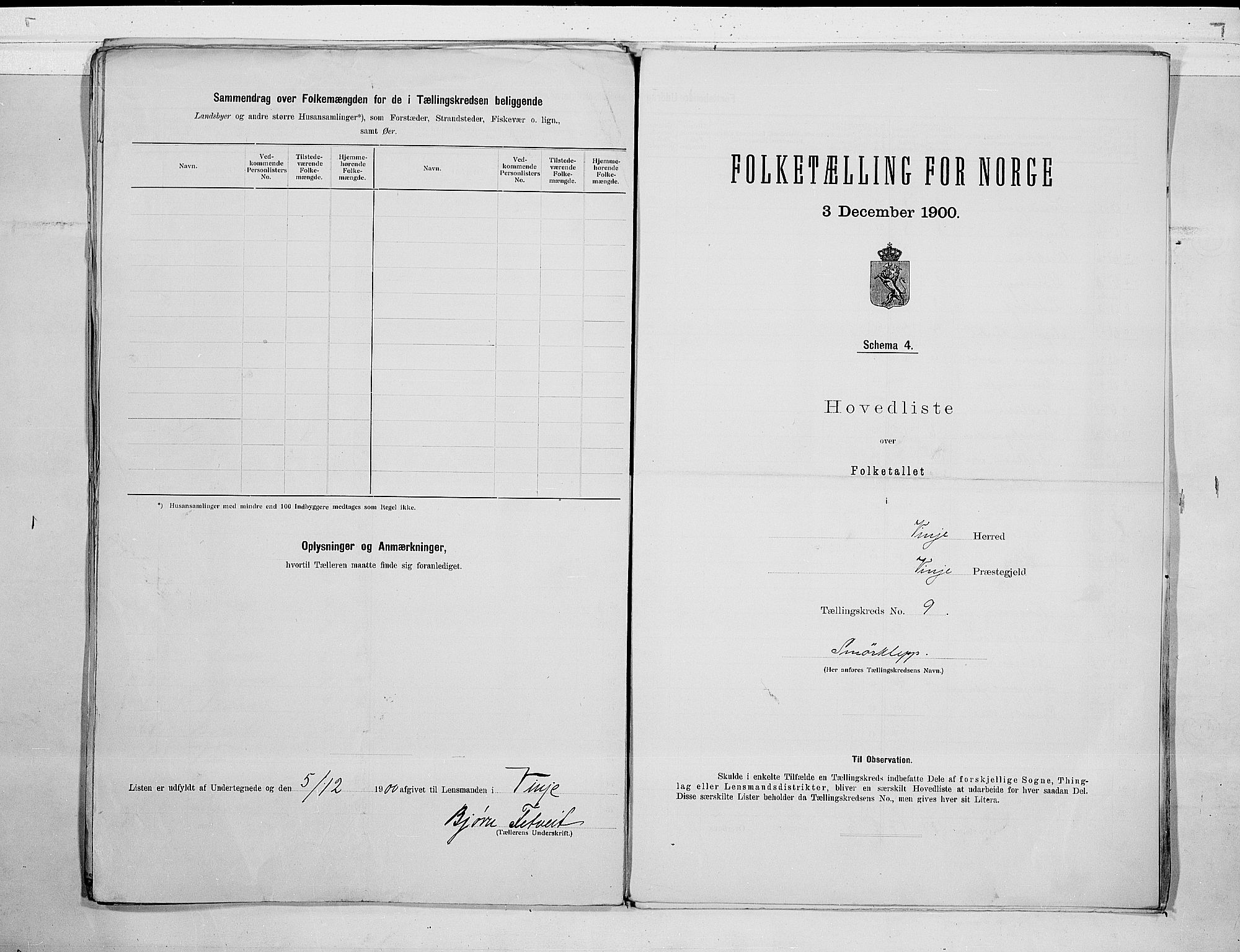 SAKO, 1900 census for Vinje, 1900, p. 20