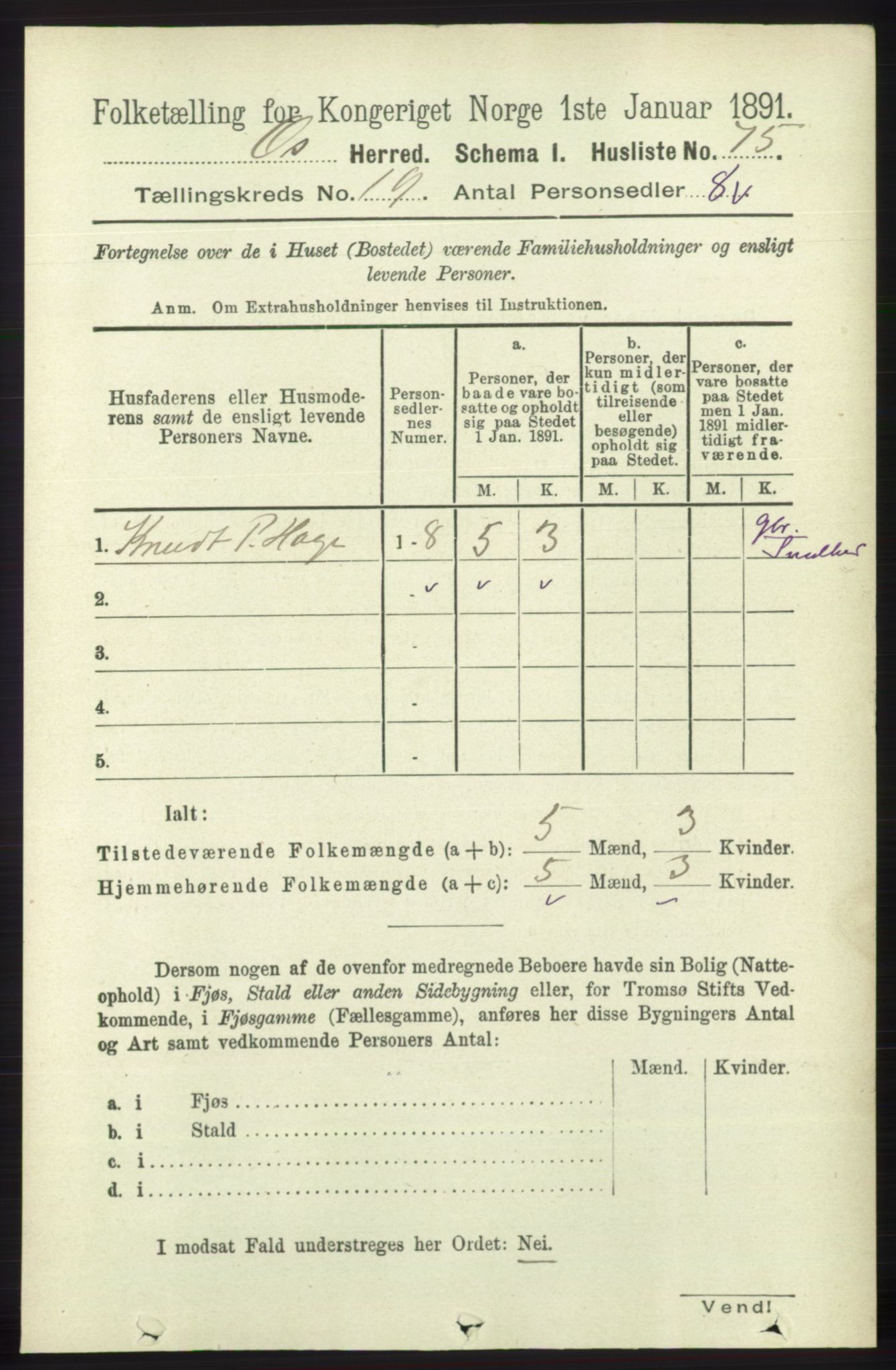 RA, 1891 census for 1243 Os, 1891, p. 4193