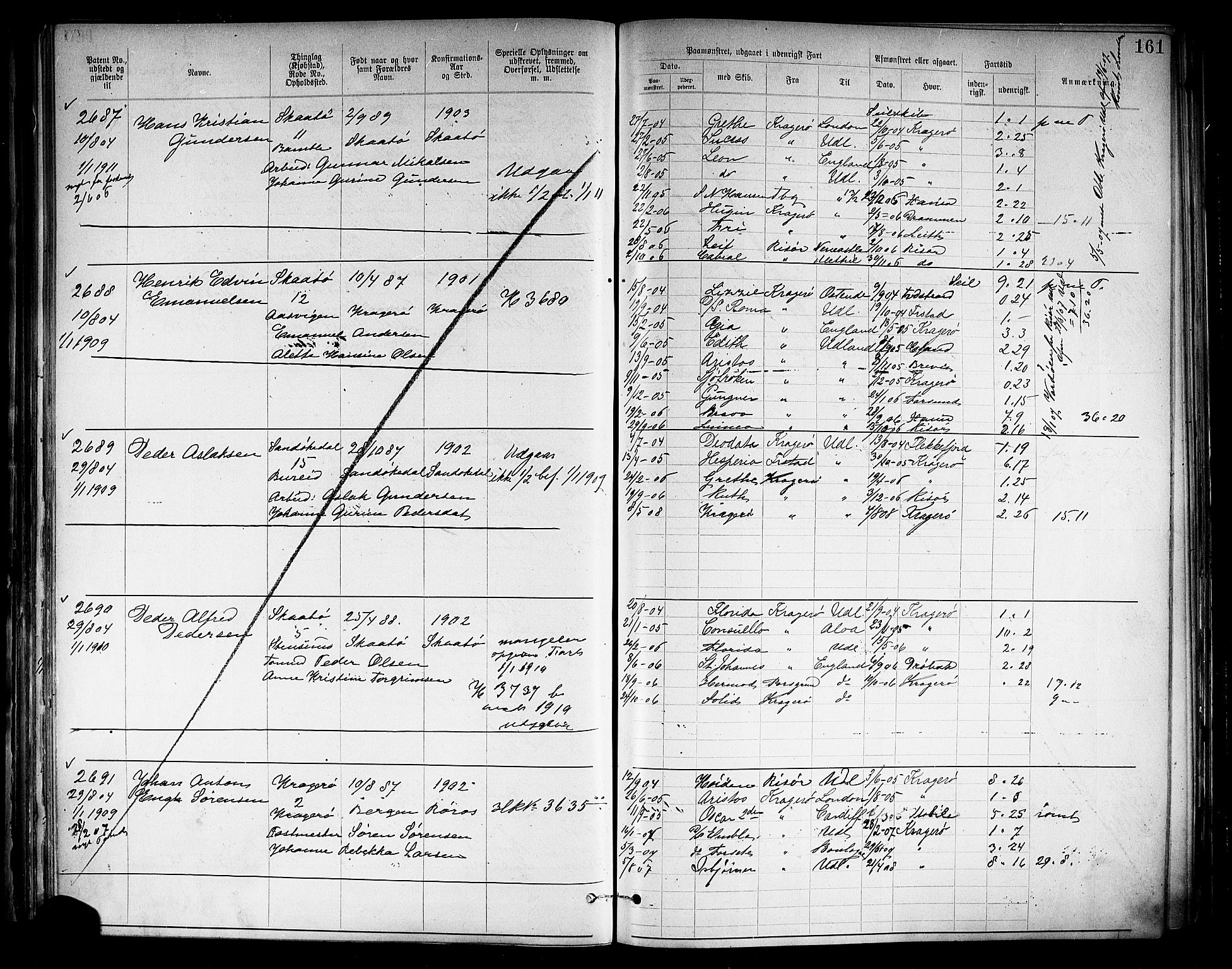 Kragerø innrulleringskontor, AV/SAKO-A-830/F/Fb/L0004: Annotasjonsrulle, 1892, p. 174