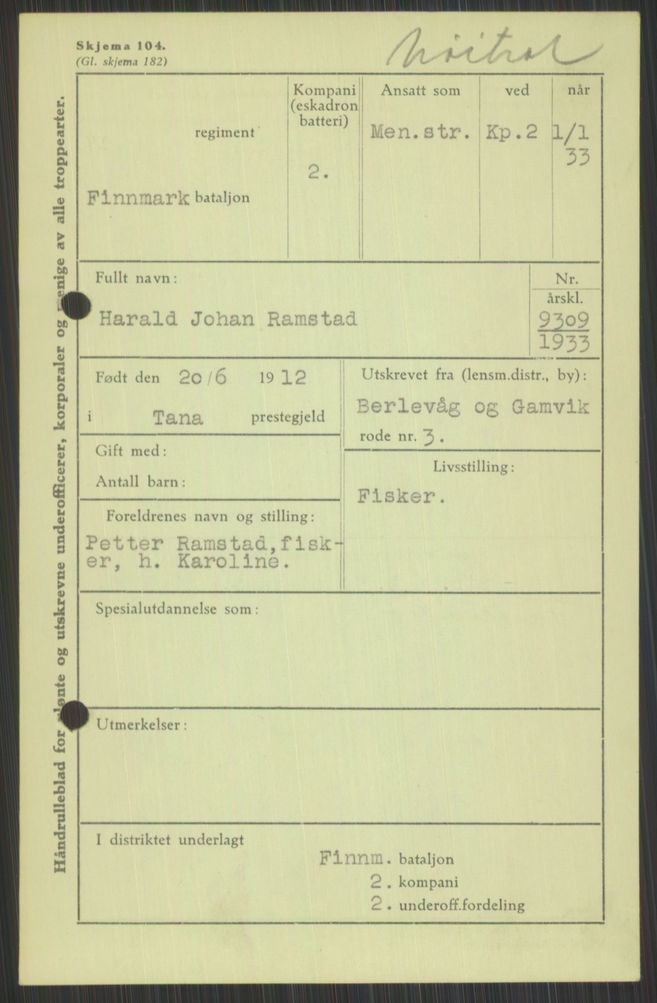 Forsvaret, Varanger bataljon, AV/RA-RAFA-2258/1/D/L0440: Rulleblad for fødte 1892-1912, 1892-1912, p. 1745