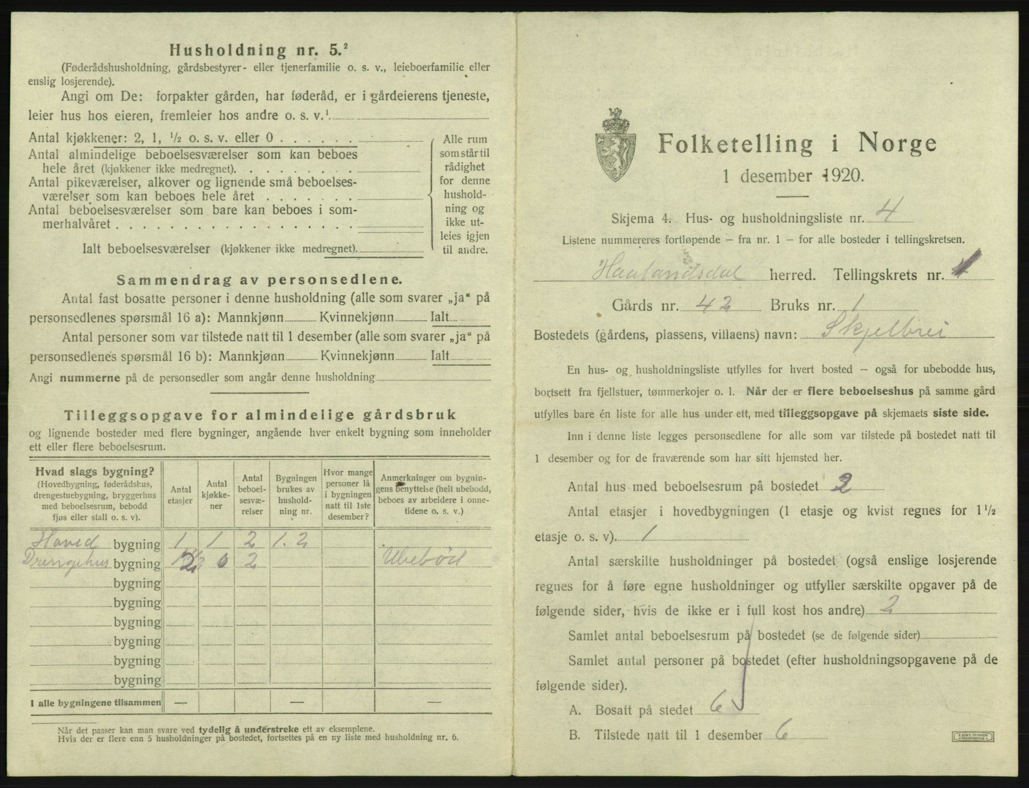 SAB, 1920 census for Hålandsdal, 1920, p. 31