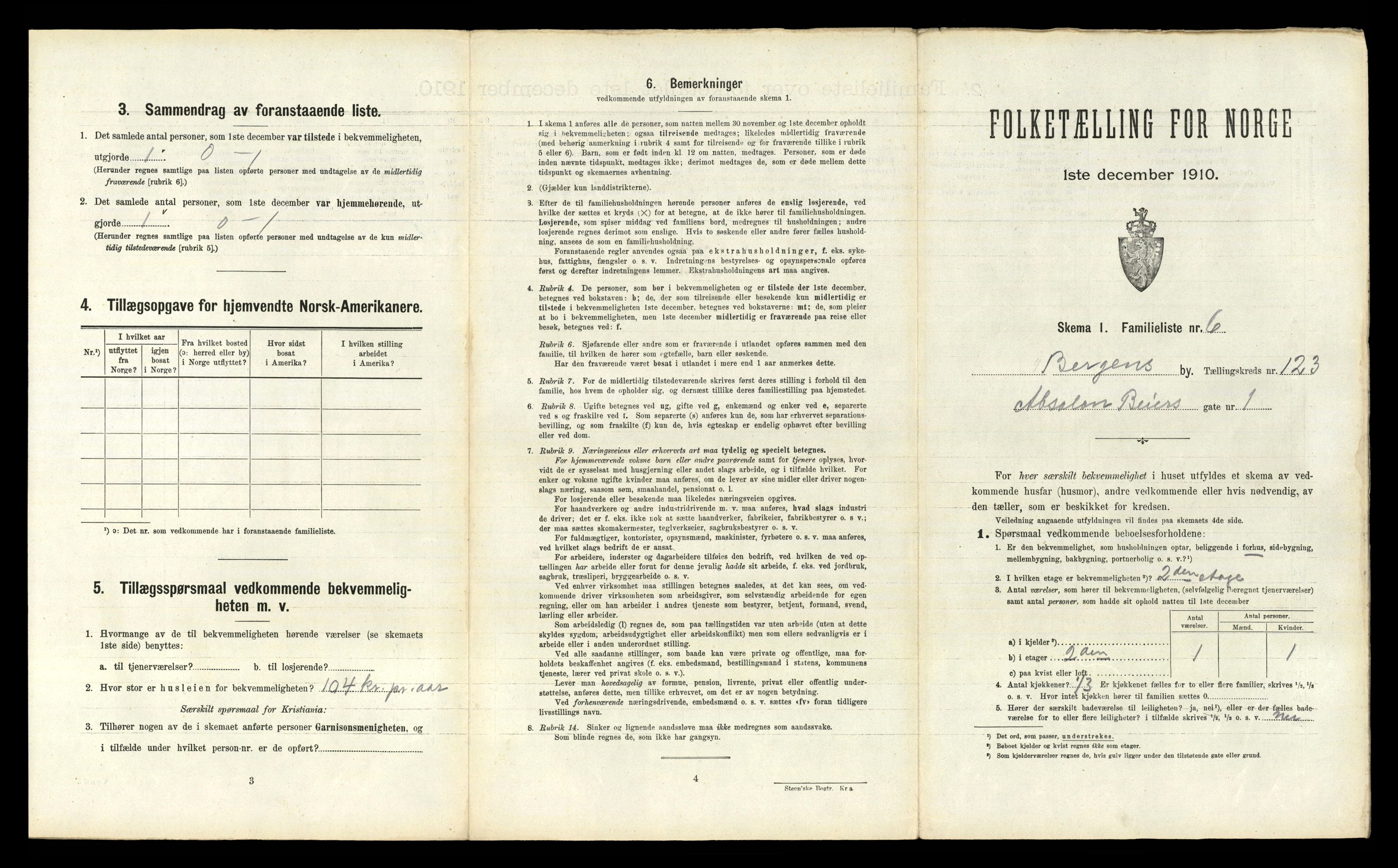 RA, 1910 census for Bergen, 1910, p. 42517