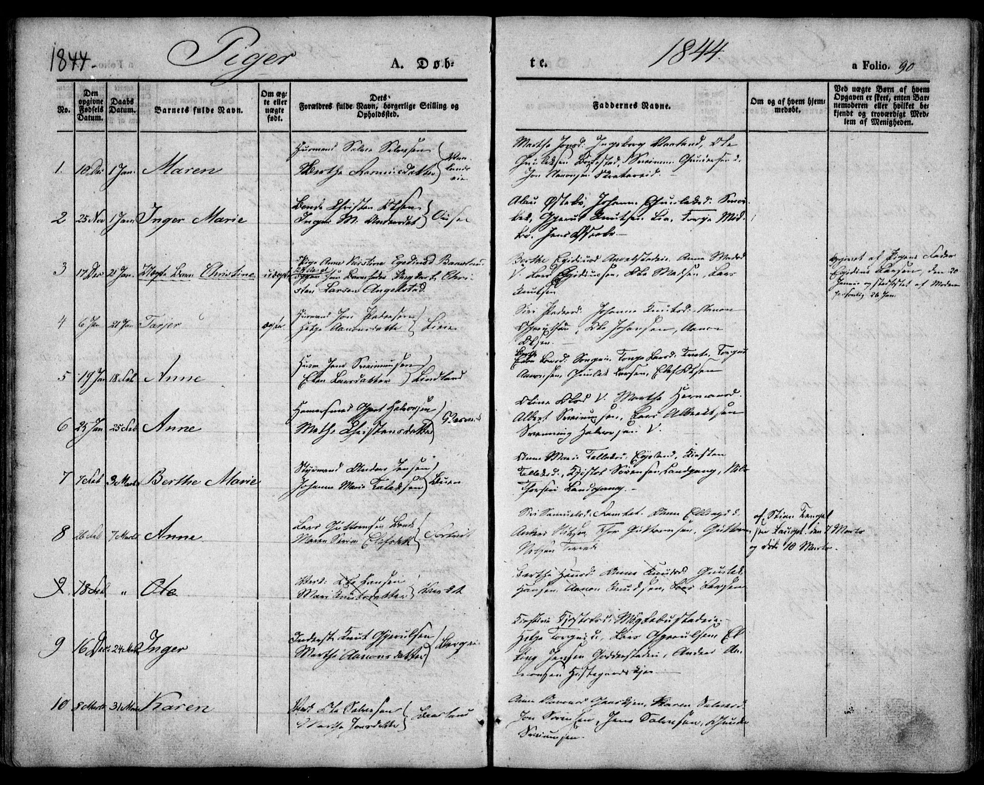 Holt sokneprestkontor, AV/SAK-1111-0021/F/Fa/L0007: Parish register (official) no. A 7, 1836-1848, p. 90