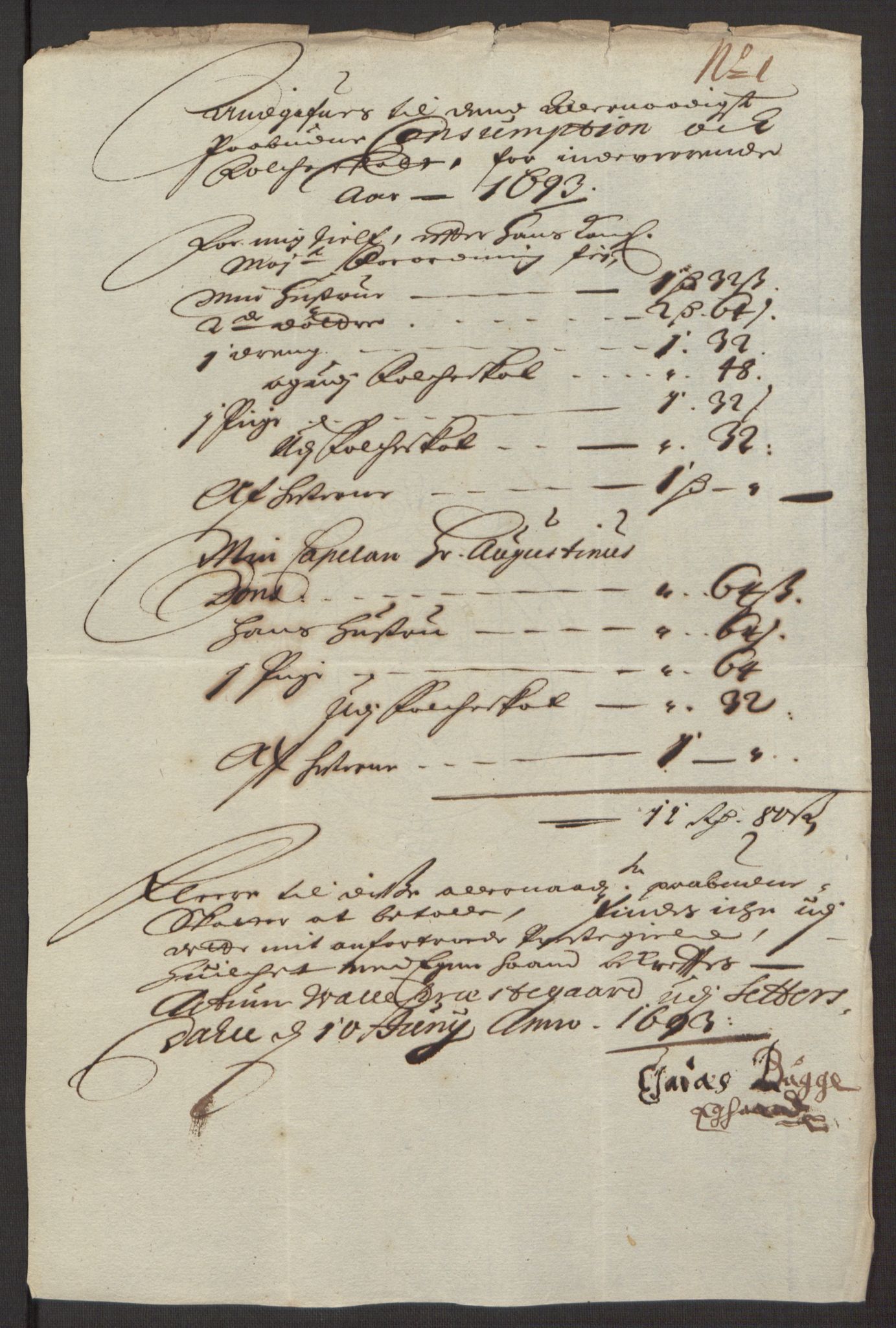 Rentekammeret inntil 1814, Reviderte regnskaper, Fogderegnskap, AV/RA-EA-4092/R40/L2444: Fogderegnskap Råbyggelag, 1693-1696, p. 42