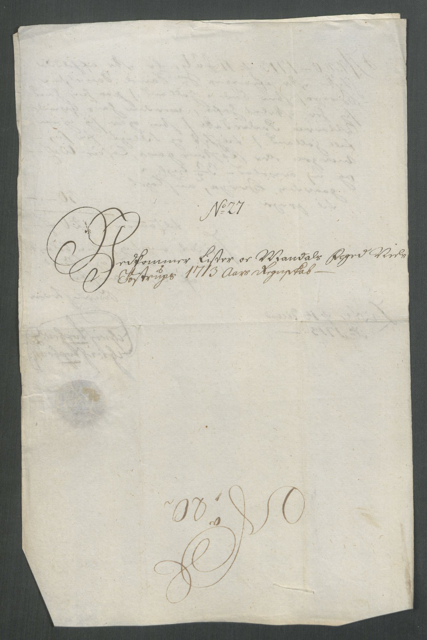 Rentekammeret inntil 1814, Reviderte regnskaper, Fogderegnskap, RA/EA-4092/R43/L2556: Fogderegnskap Lista og Mandal, 1713, p. 420