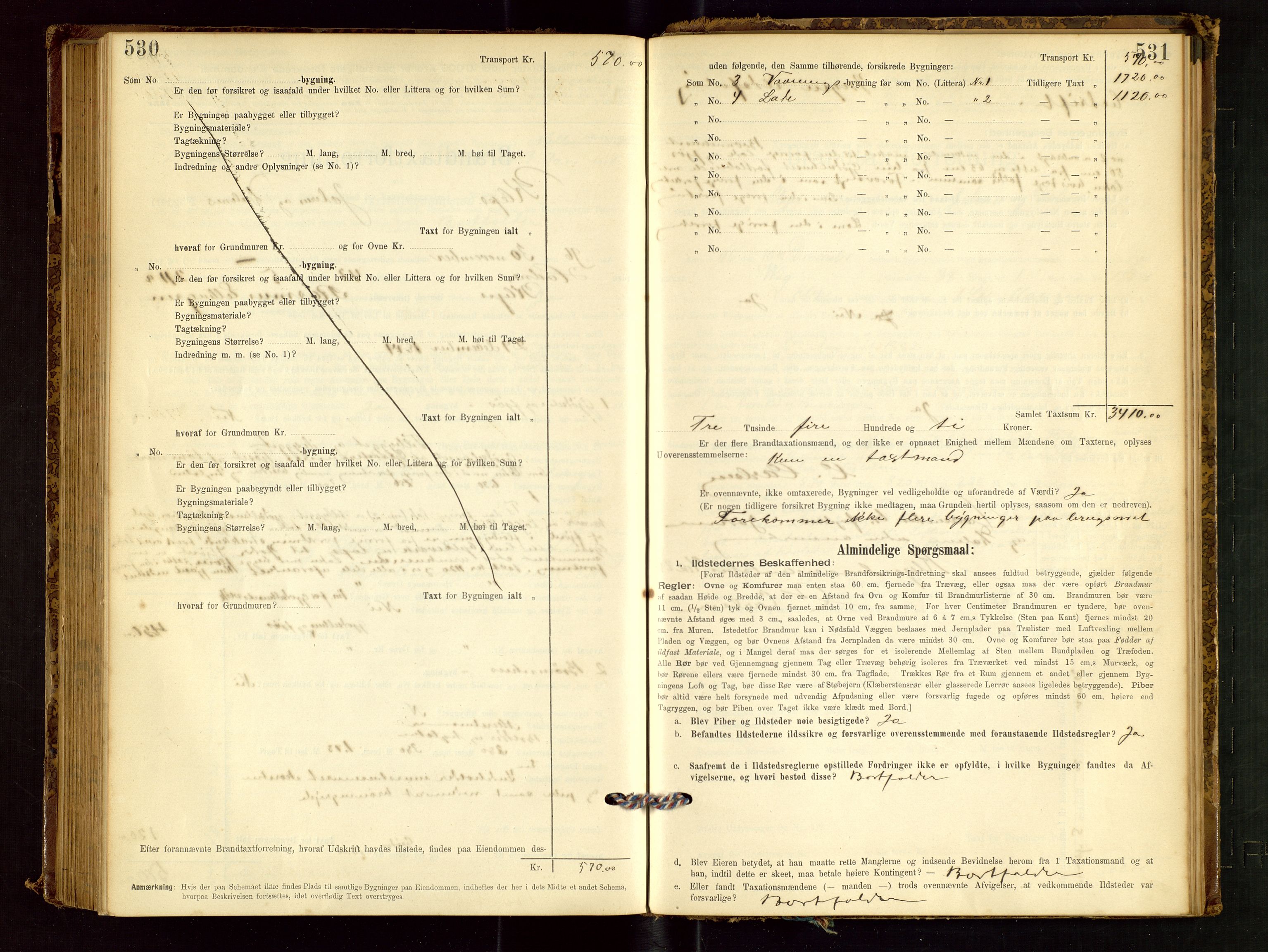 Klepp lensmannskontor, SAST/A-100163/Goc/L0001: "Brandtaxationsprotokol" m/register, 1895-1898, p. 530-531