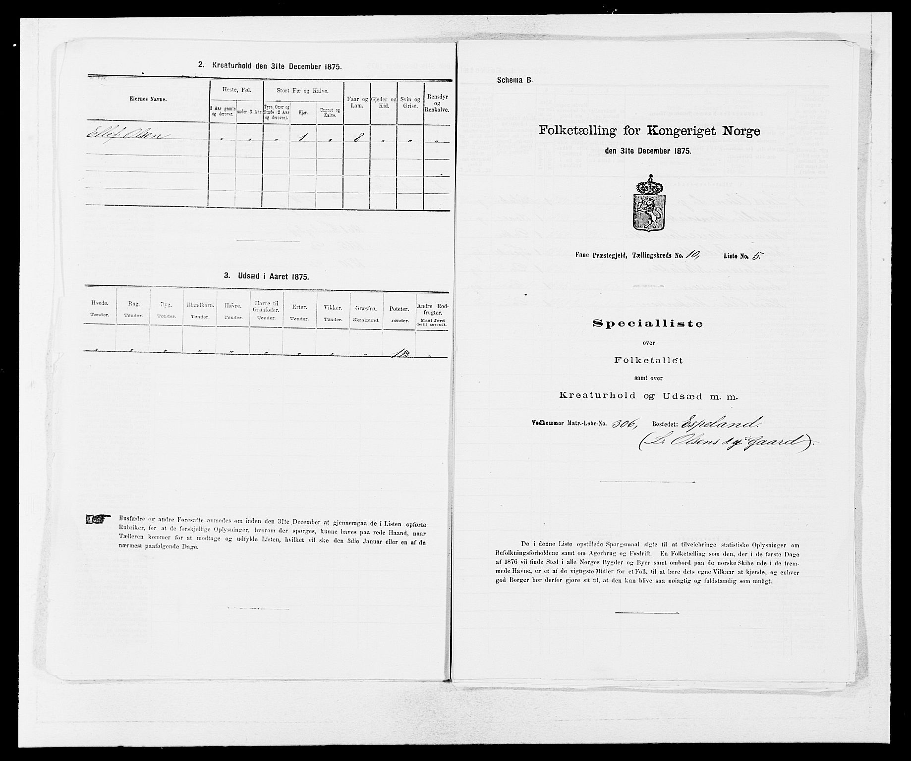 SAB, 1875 census for 1249P Fana, 1875, p. 1028