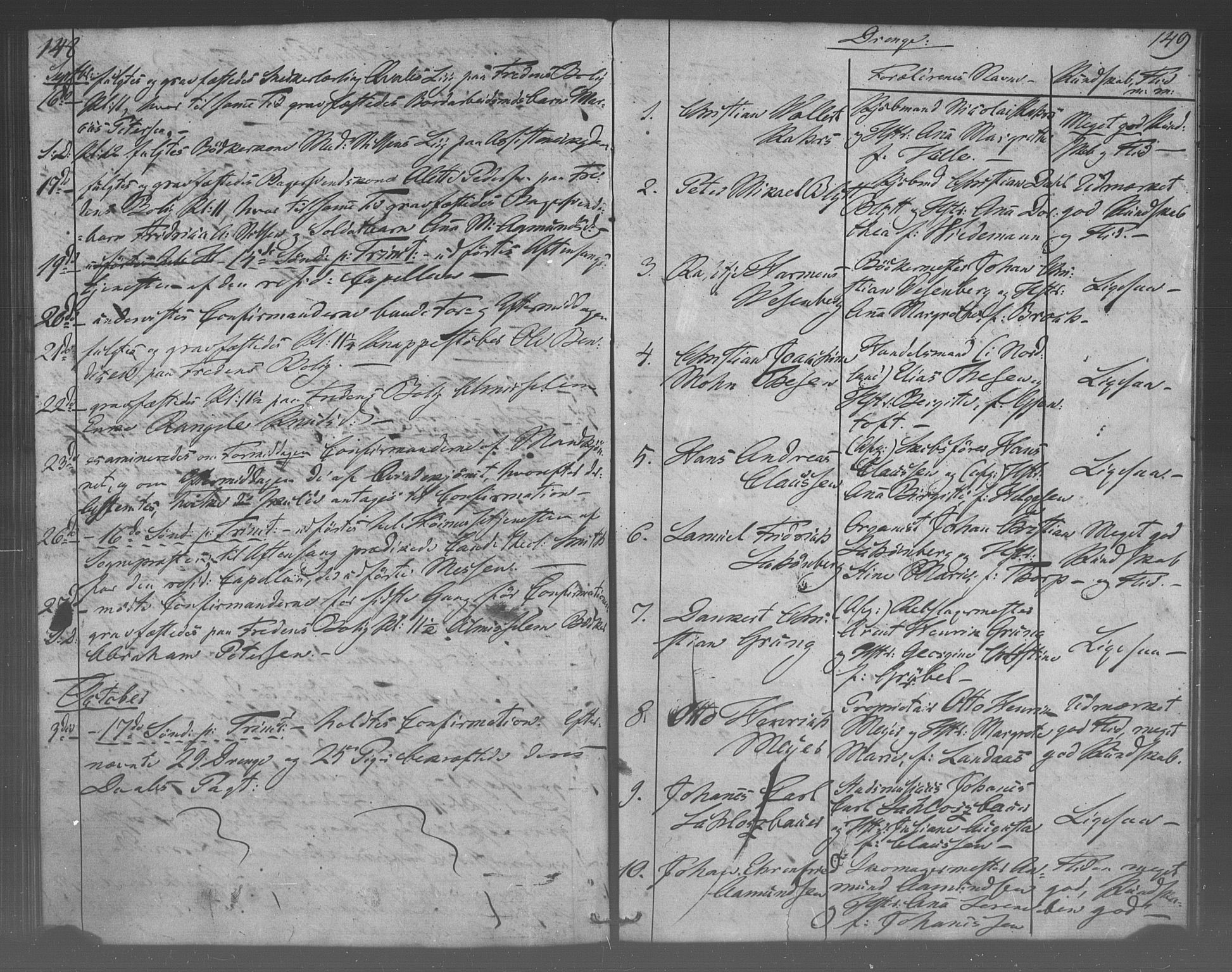 Korskirken sokneprestembete, AV/SAB-A-76101/H/Haa/L0067: Curate's parish register no. A 2, 1844-1854, p. 148-149