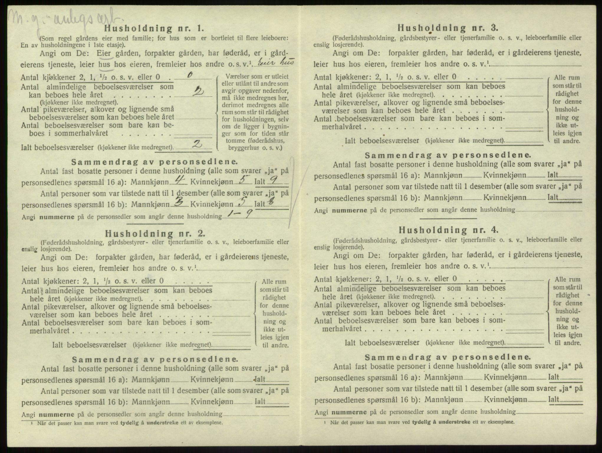 SAB, 1920 census for Gaular, 1920, p. 604