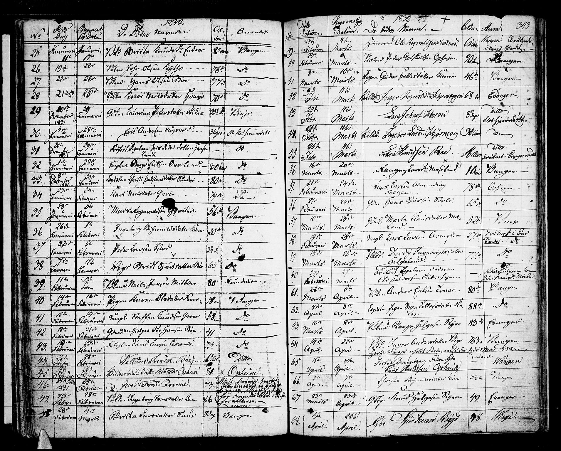 Voss sokneprestembete, AV/SAB-A-79001/H/Haa: Parish register (official) no. A 12, 1823-1837, p. 343