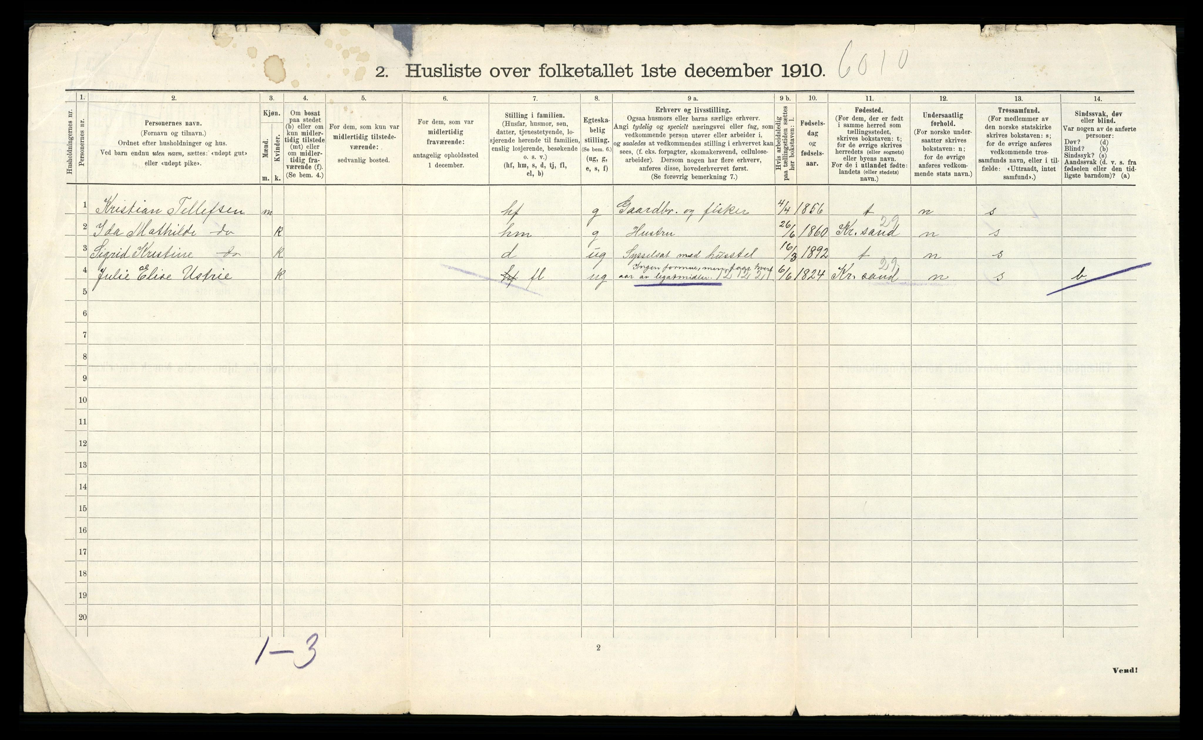 RA, 1910 census for Randesund, 1910, p. 27