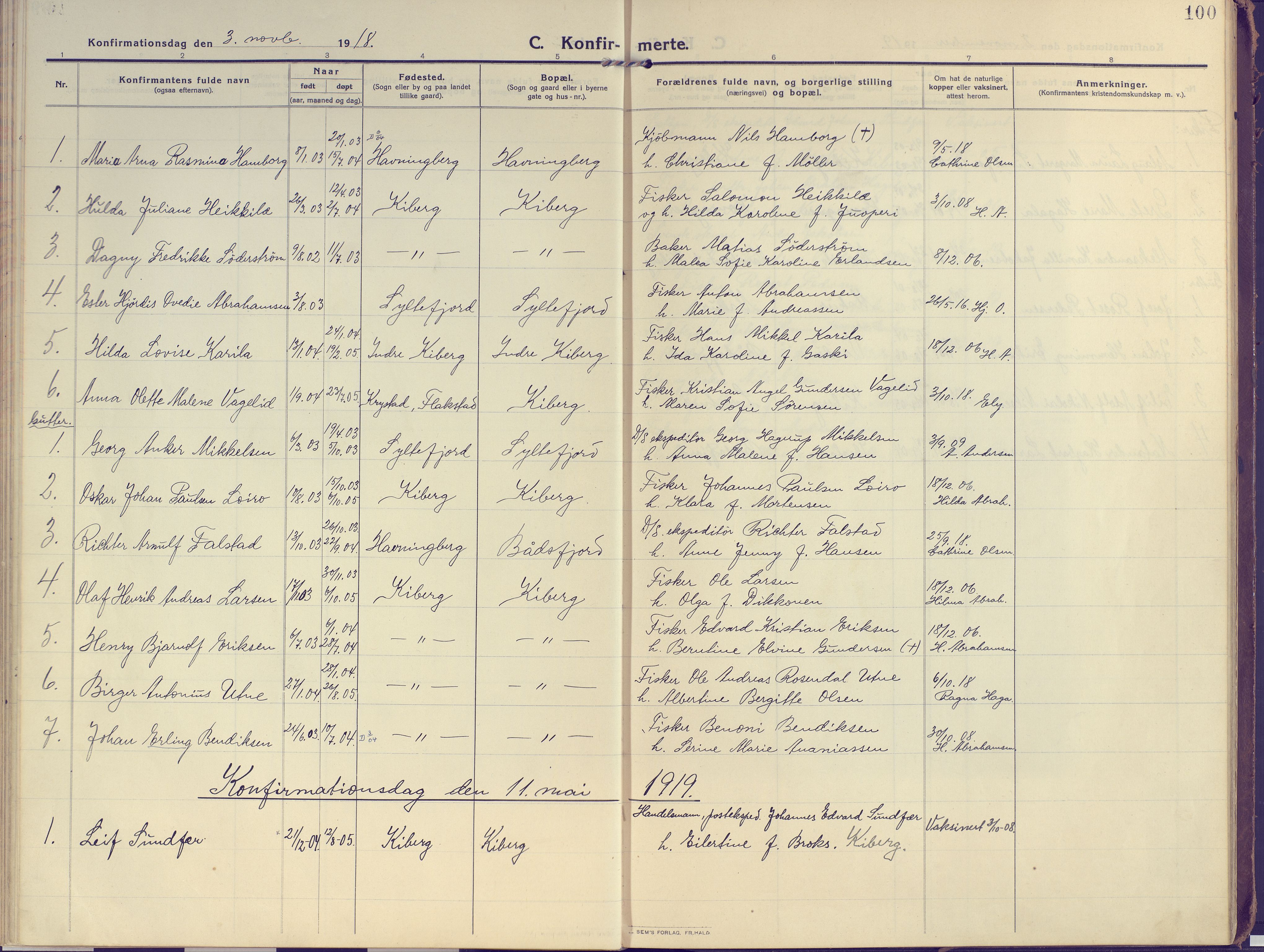 Vardø sokneprestkontor, SATØ/S-1332/H/Ha/L0013kirke: Parish register (official) no. 13, 1912-1928, p. 100