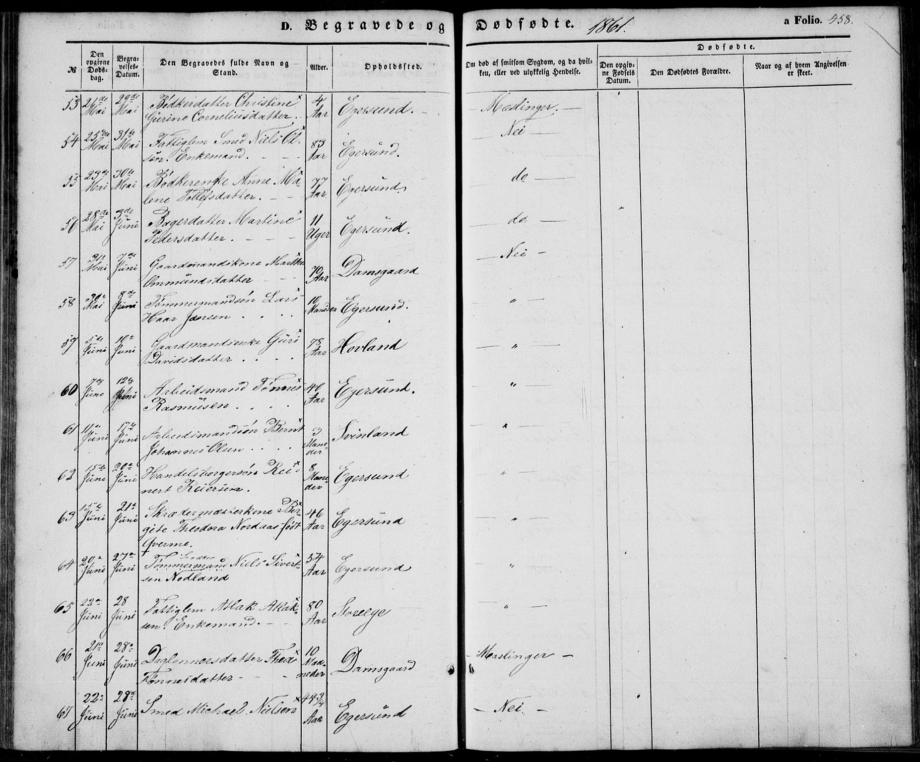 Eigersund sokneprestkontor, AV/SAST-A-101807/S08/L0013: Parish register (official) no. A 12.2, 1850-1865, p. 458