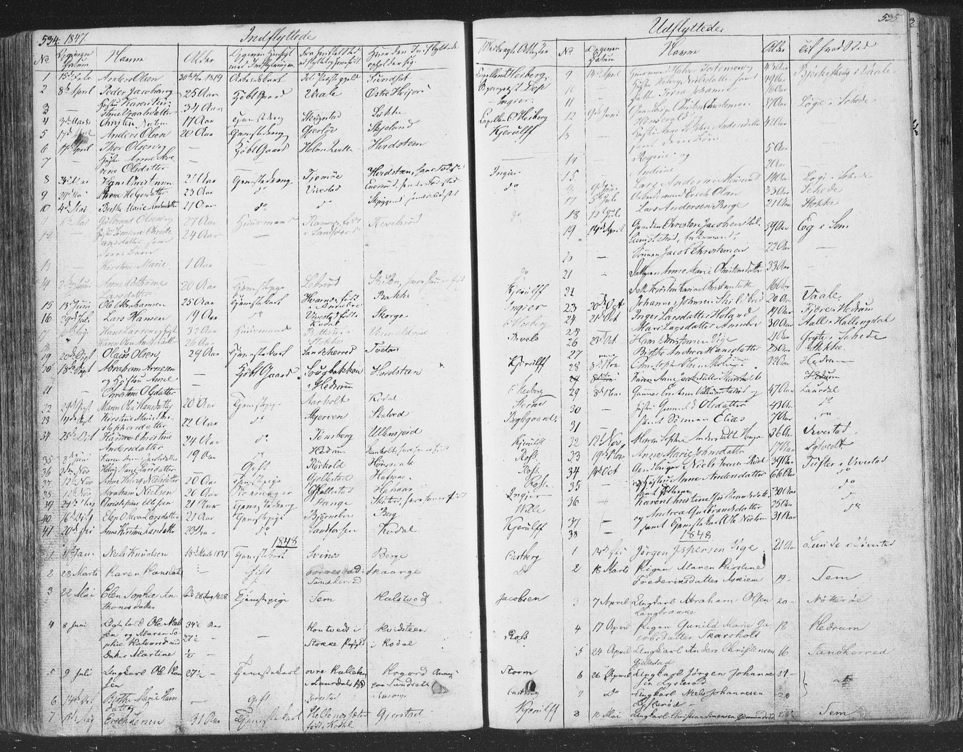 Andebu kirkebøker, AV/SAKO-A-336/F/Fa/L0004: Parish register (official) no. 4, 1829-1856, p. 534-535