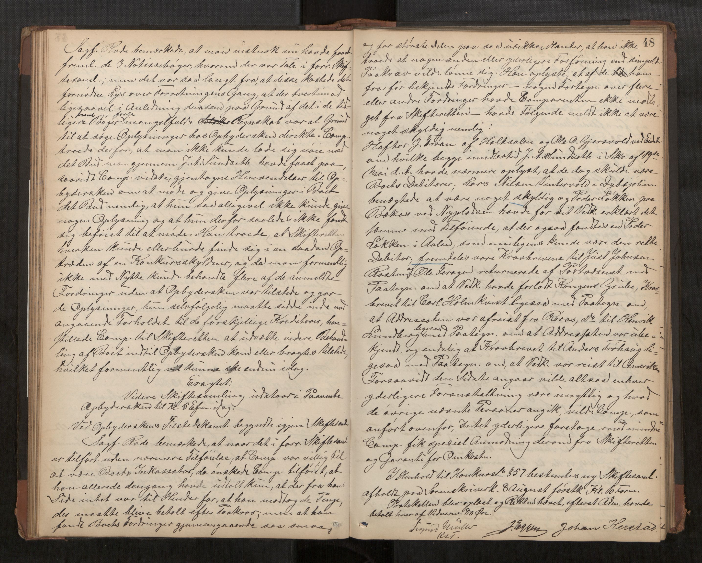 Røros sorenskriveri, AV/SAT-A-0023/3/3B/L0004: Skifteforhandlingsprotokoll, 1886-1897, p. 48