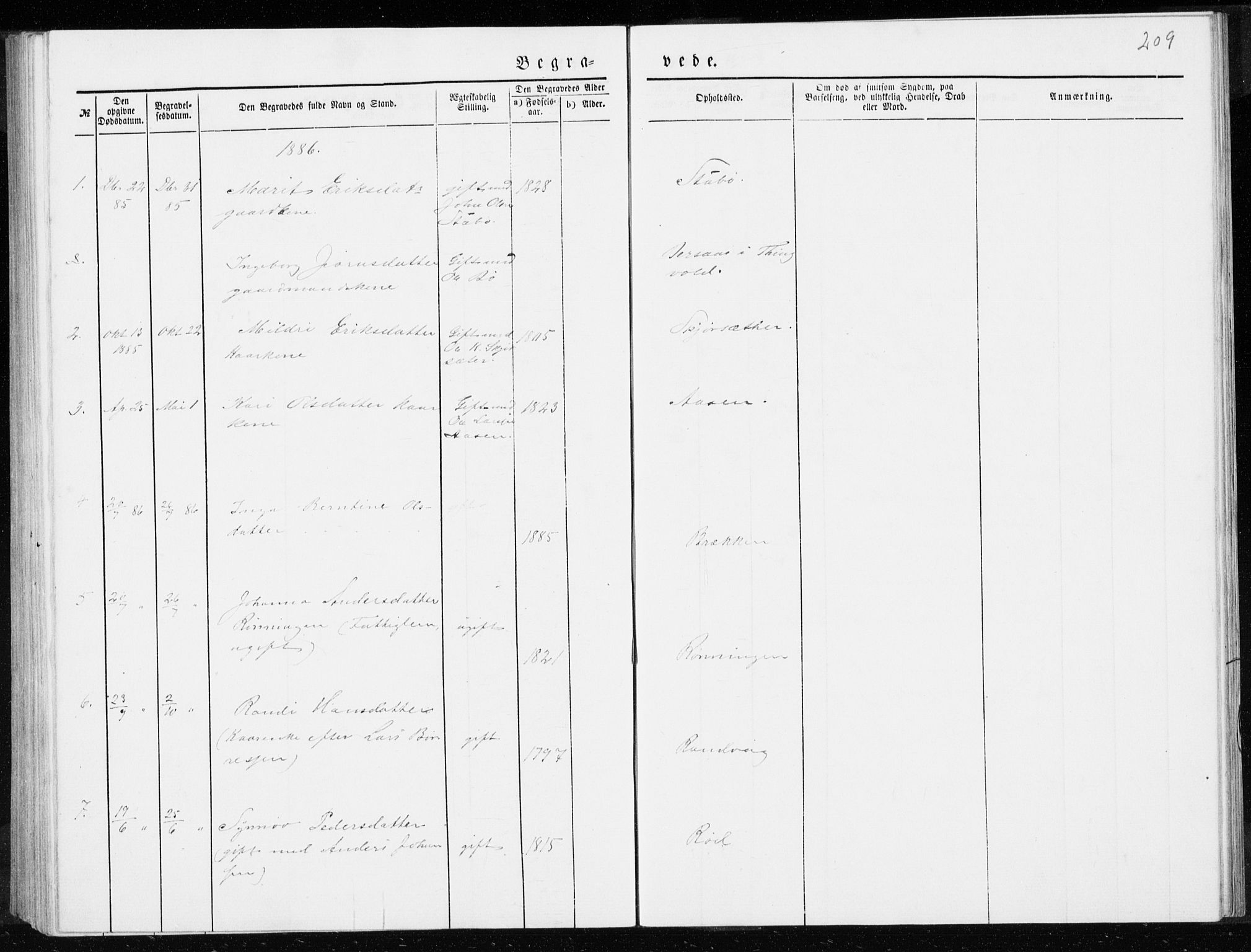 Ministerialprotokoller, klokkerbøker og fødselsregistre - Møre og Romsdal, AV/SAT-A-1454/551/L0631: Parish register (copy) no. 551C03, 1886-1894, p. 209