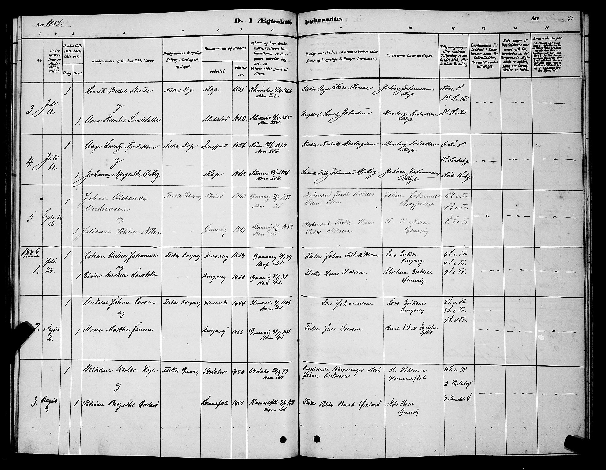 Tana sokneprestkontor, SATØ/S-1334/H/Hb/L0005klokker: Parish register (copy) no. 5, 1878-1891, p. 81