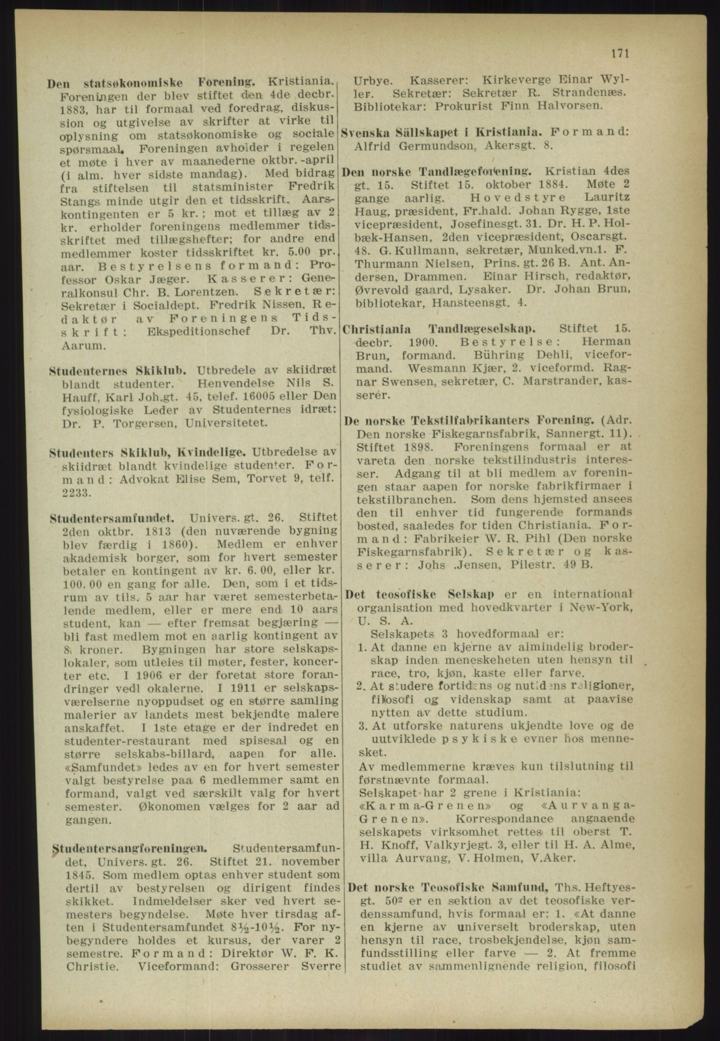 Kristiania/Oslo adressebok, PUBL/-, 1918, p. 184