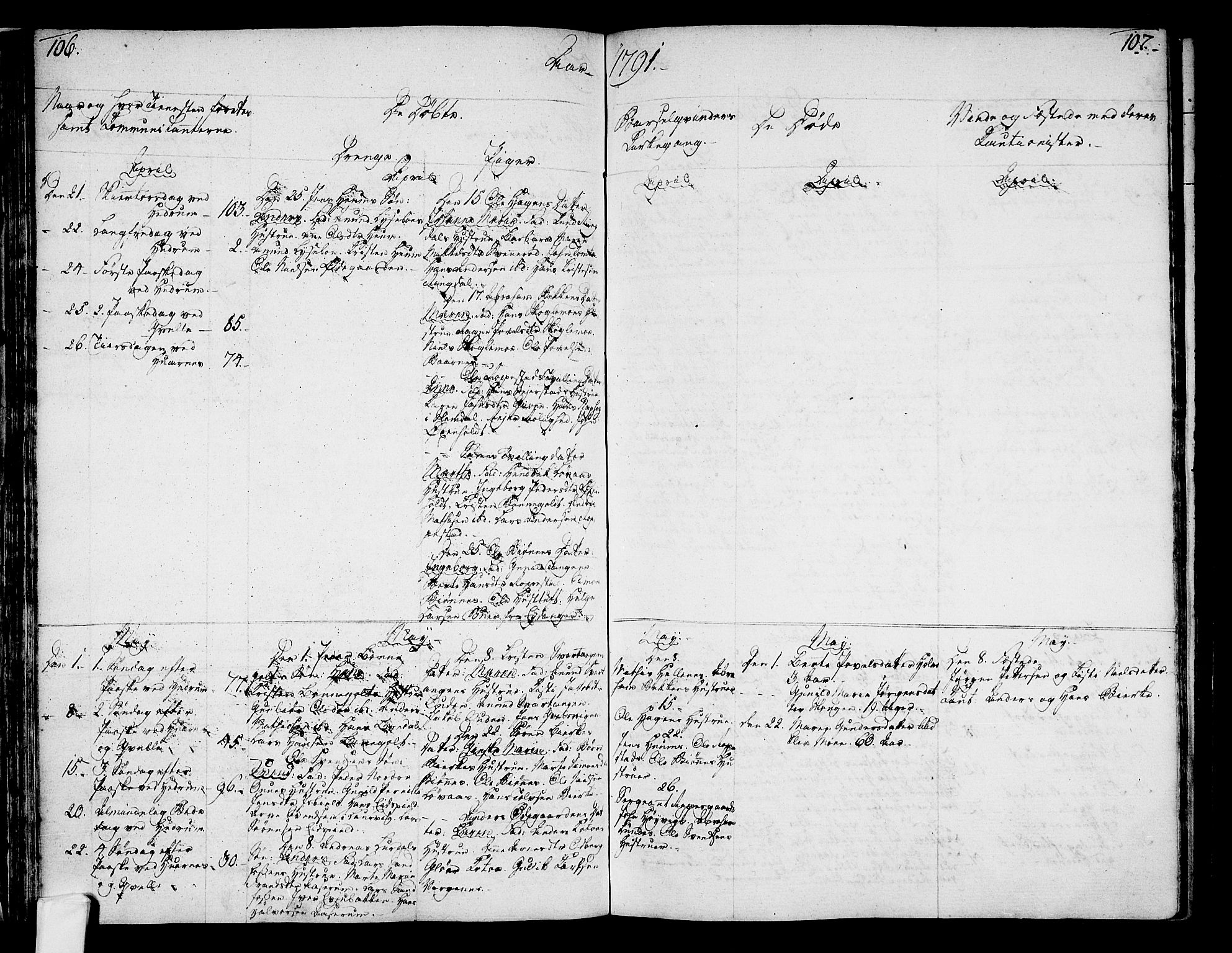 Hedrum kirkebøker, AV/SAKO-A-344/F/Fa/L0002: Parish register (official) no. I 2, 1785-1807, p. 106-107