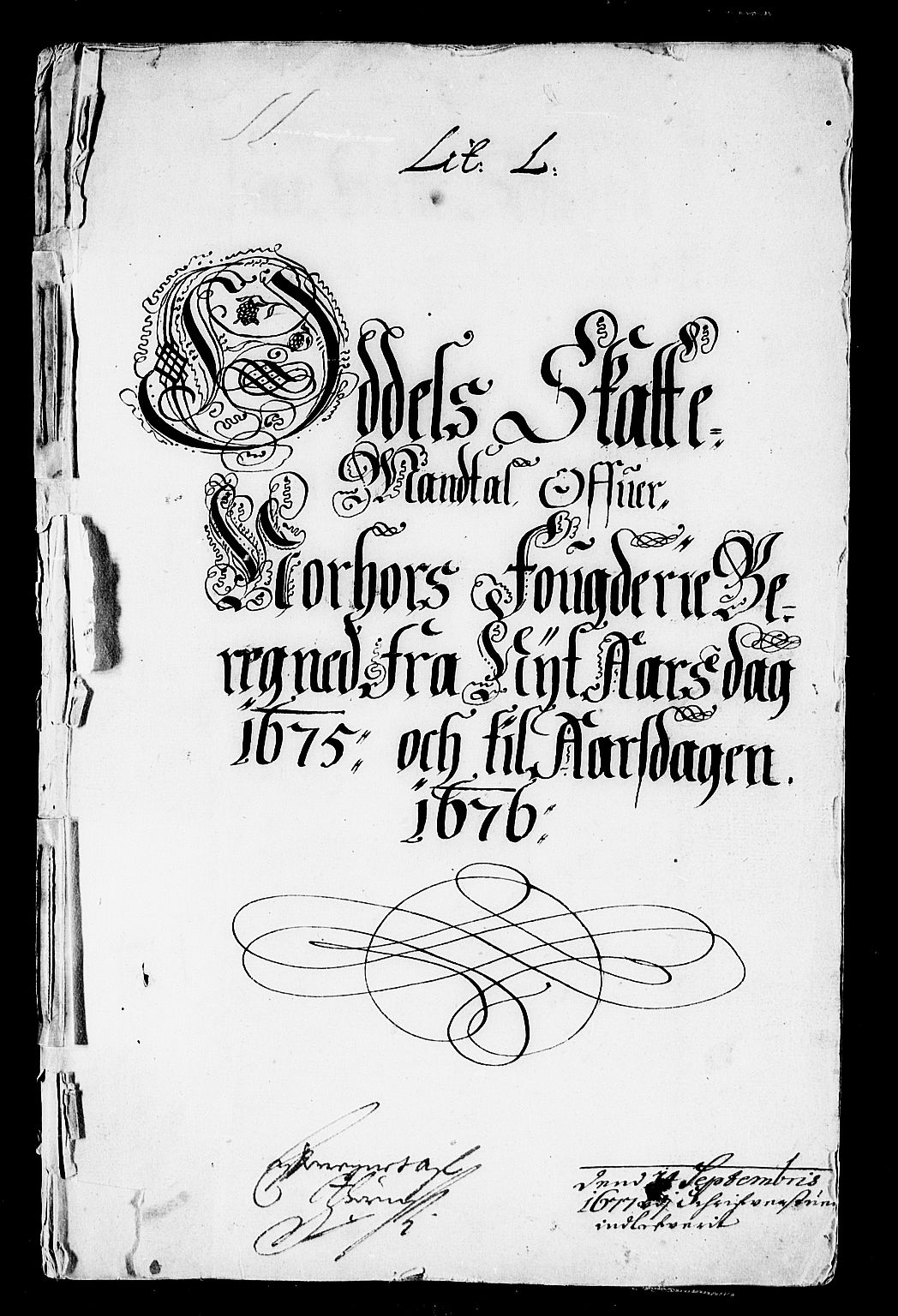 Rentekammeret inntil 1814, Reviderte regnskaper, Stiftamtstueregnskaper, Bergen stiftamt, AV/RA-EA-6043/R/Rc/L0040: Bergen stiftamt, 1675