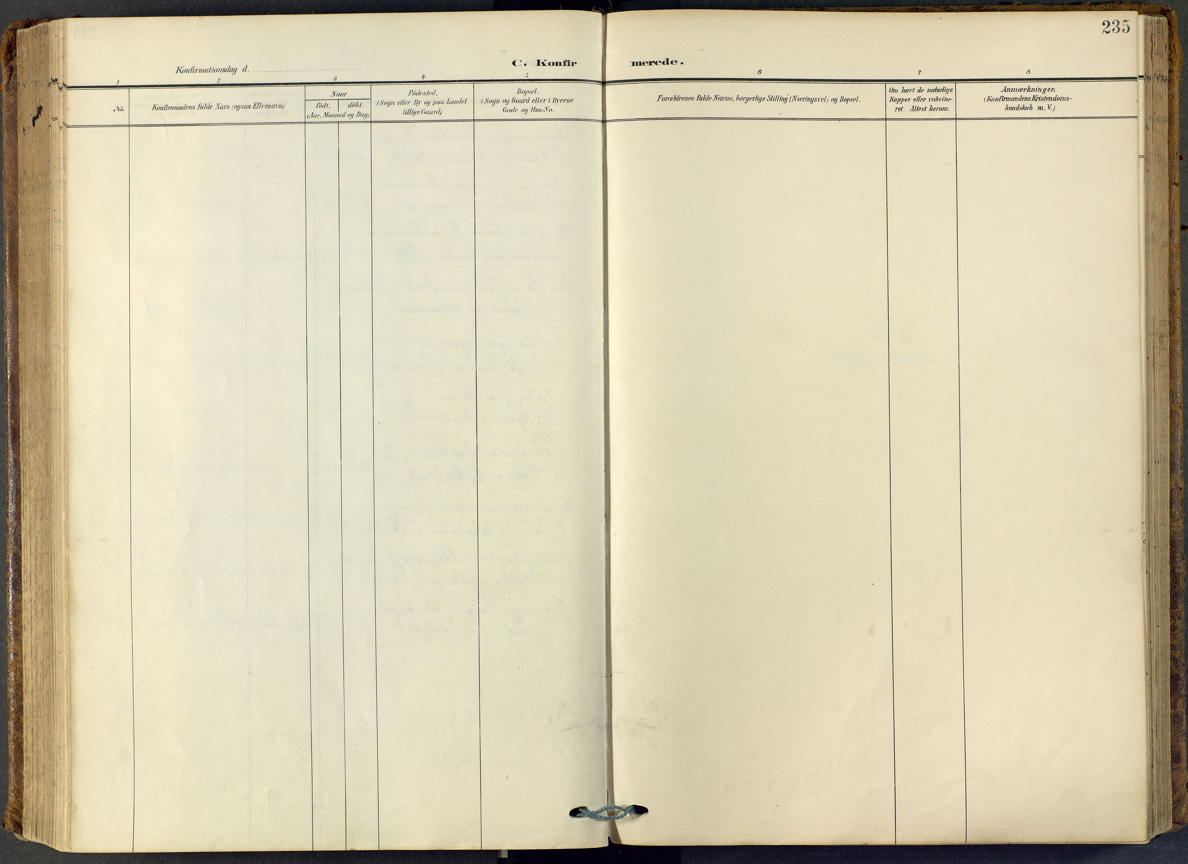 Stavern kirkebøker, SAKO/A-318/F/Fa/L0009: Parish register (official) no. 9, 1906-1955, p. 235