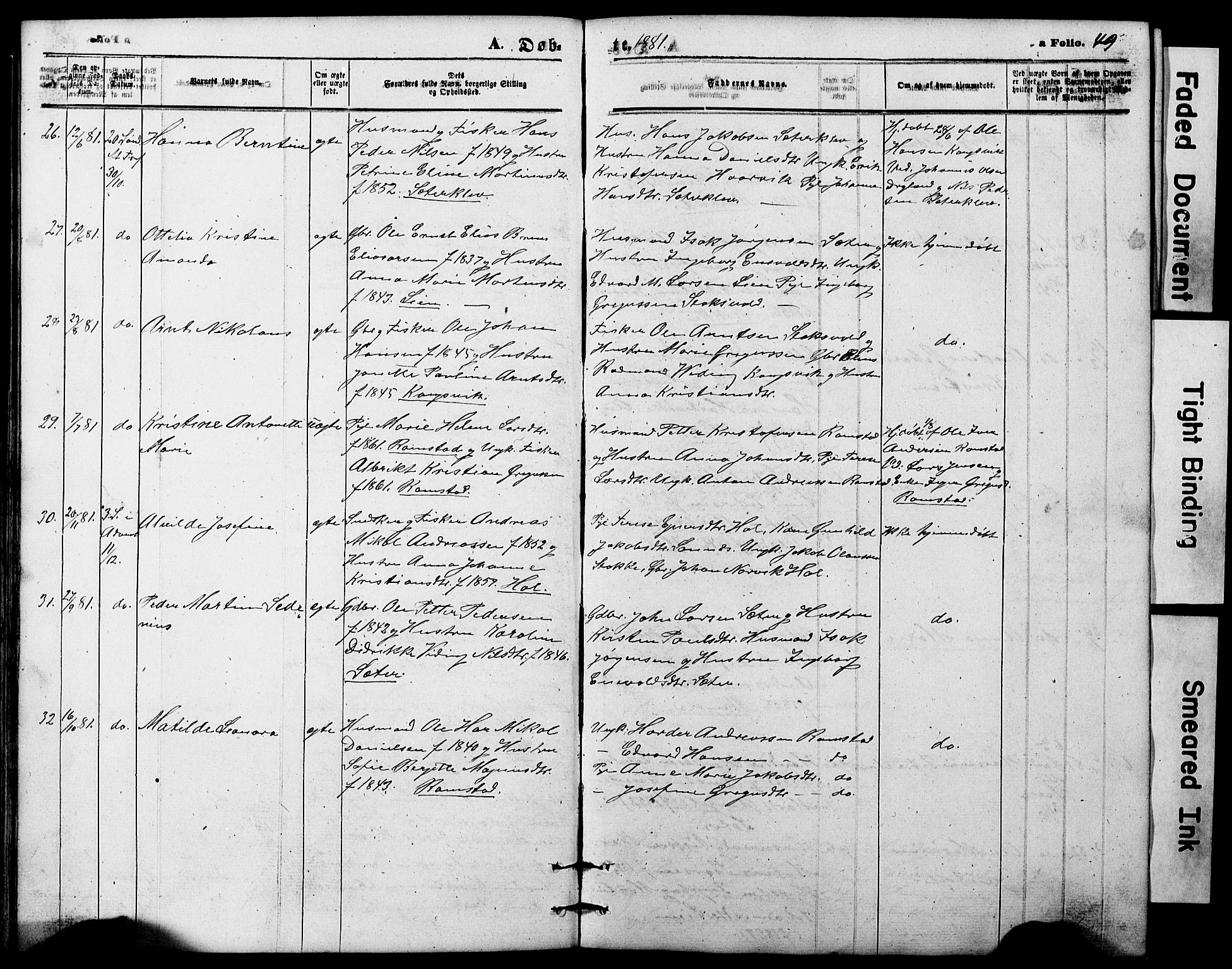 Ministerialprotokoller, klokkerbøker og fødselsregistre - Nordland, AV/SAT-A-1459/865/L0930: Parish register (copy) no. 865C02, 1866-1884, p. 49