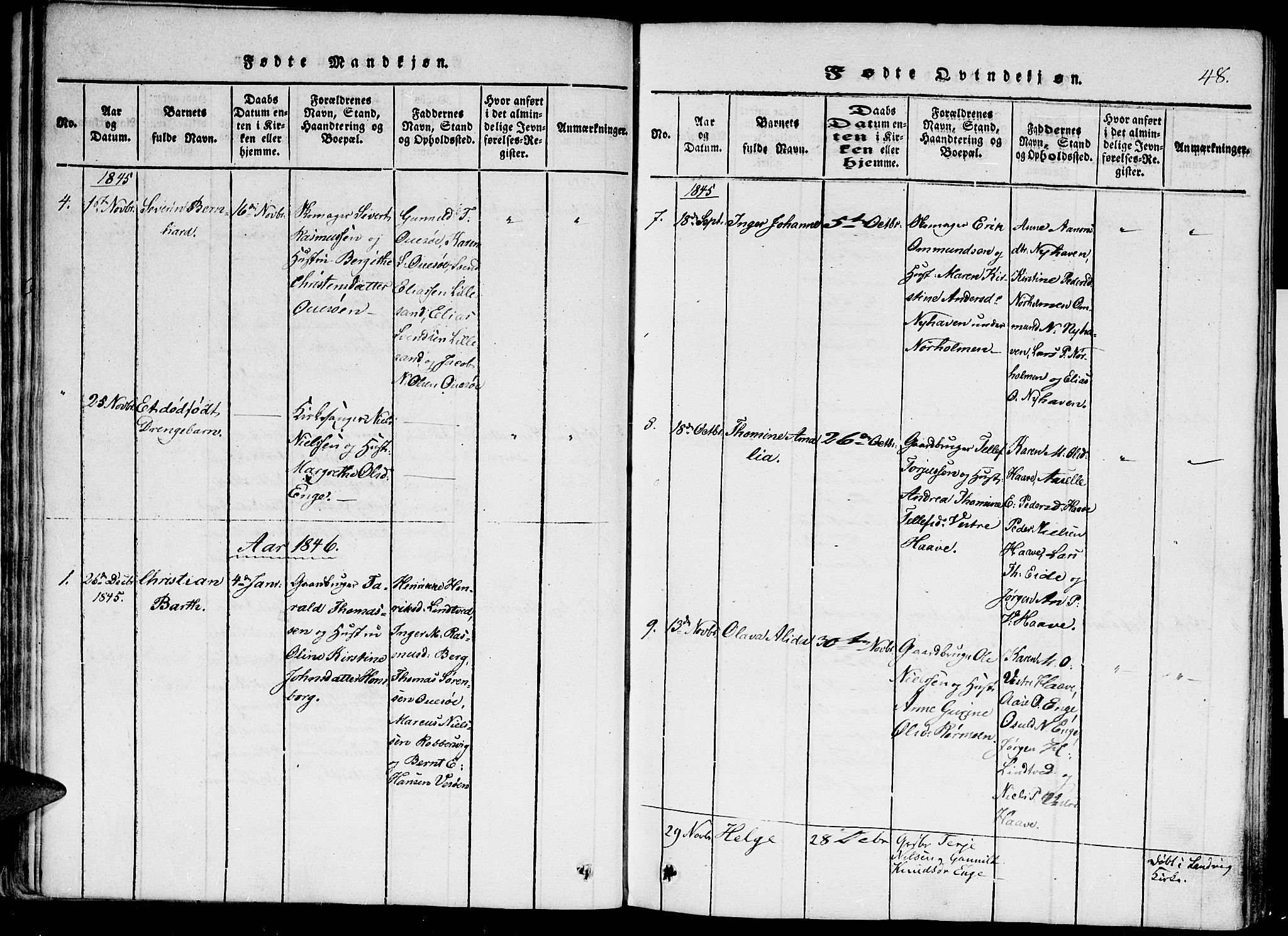 Hommedal sokneprestkontor, SAK/1111-0023/F/Fa/Faa/L0001: Parish register (official) no. A 1, 1816-1860, p. 48