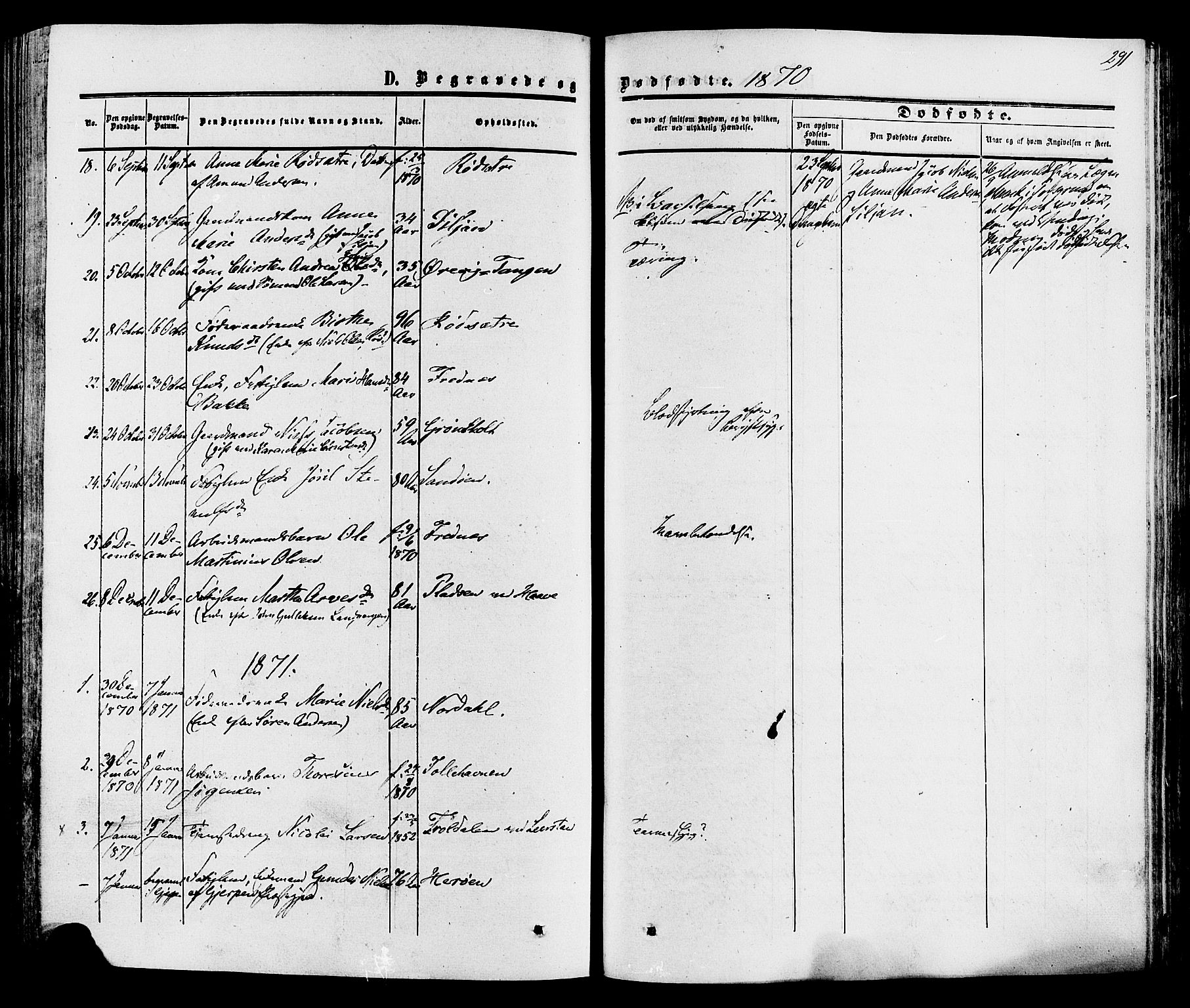 Eidanger kirkebøker, SAKO/A-261/F/Fa/L0010: Parish register (official) no. 10, 1859-1874, p. 291