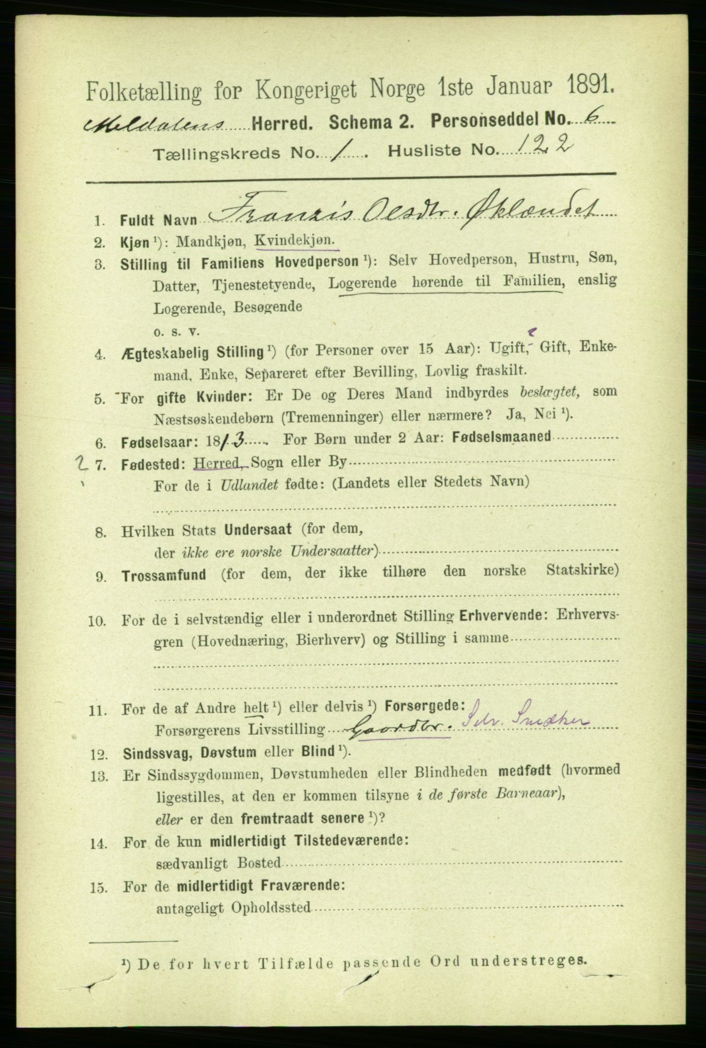 RA, 1891 census for 1636 Meldal, 1891, p. 939