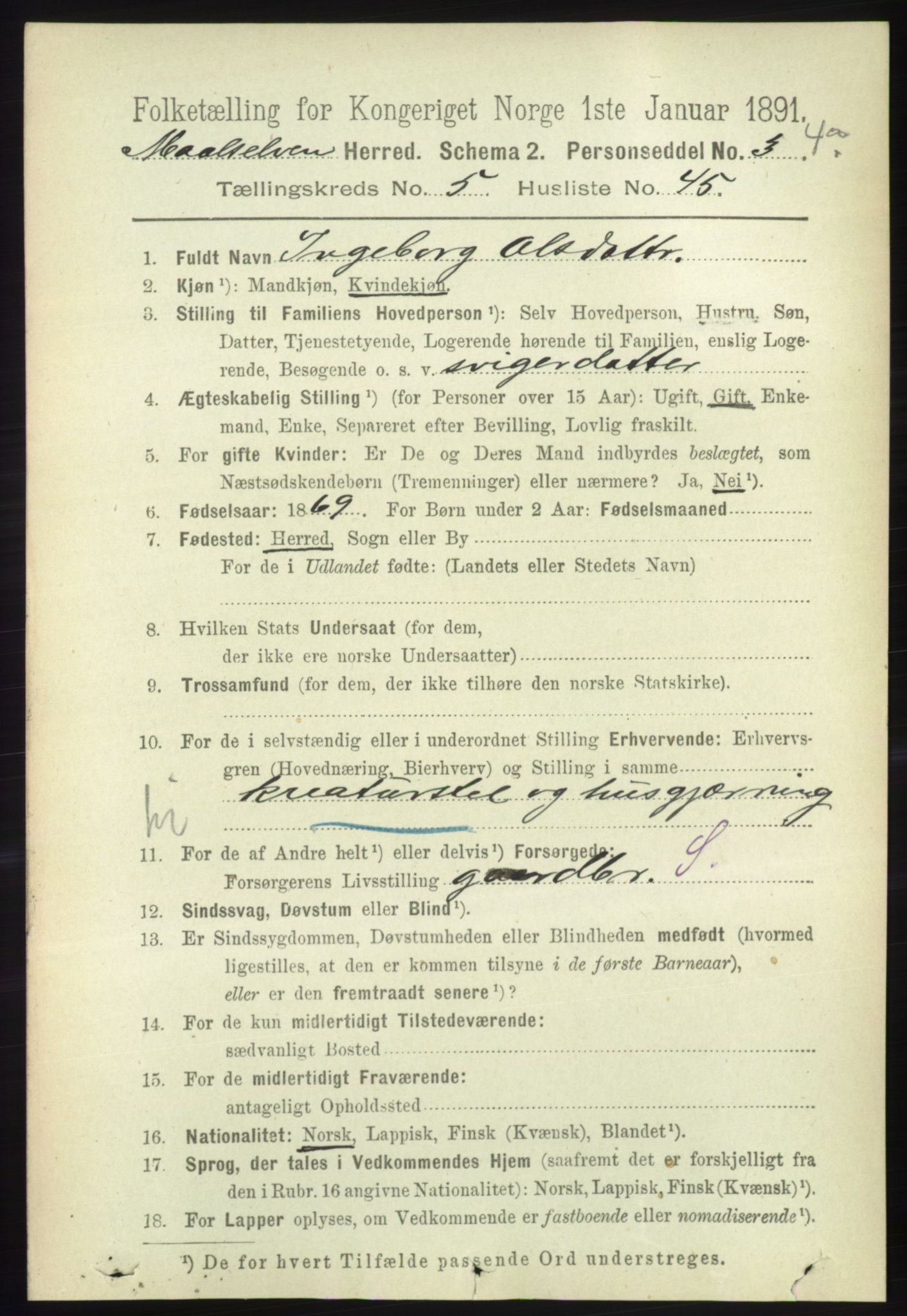 RA, 1891 census for 1924 Målselv, 1891, p. 1928