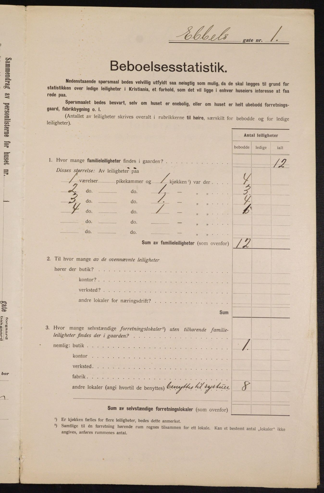 OBA, Municipal Census 1913 for Kristiania, 1913, p. 18103