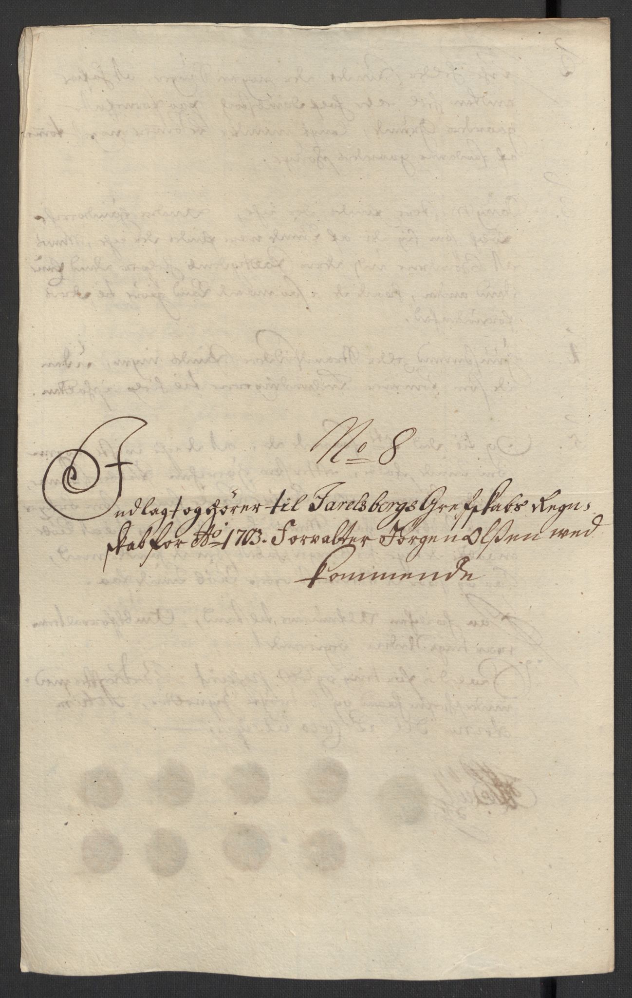 Rentekammeret inntil 1814, Reviderte regnskaper, Fogderegnskap, AV/RA-EA-4092/R32/L1871: Fogderegnskap Jarlsberg grevskap, 1703-1705, p. 34