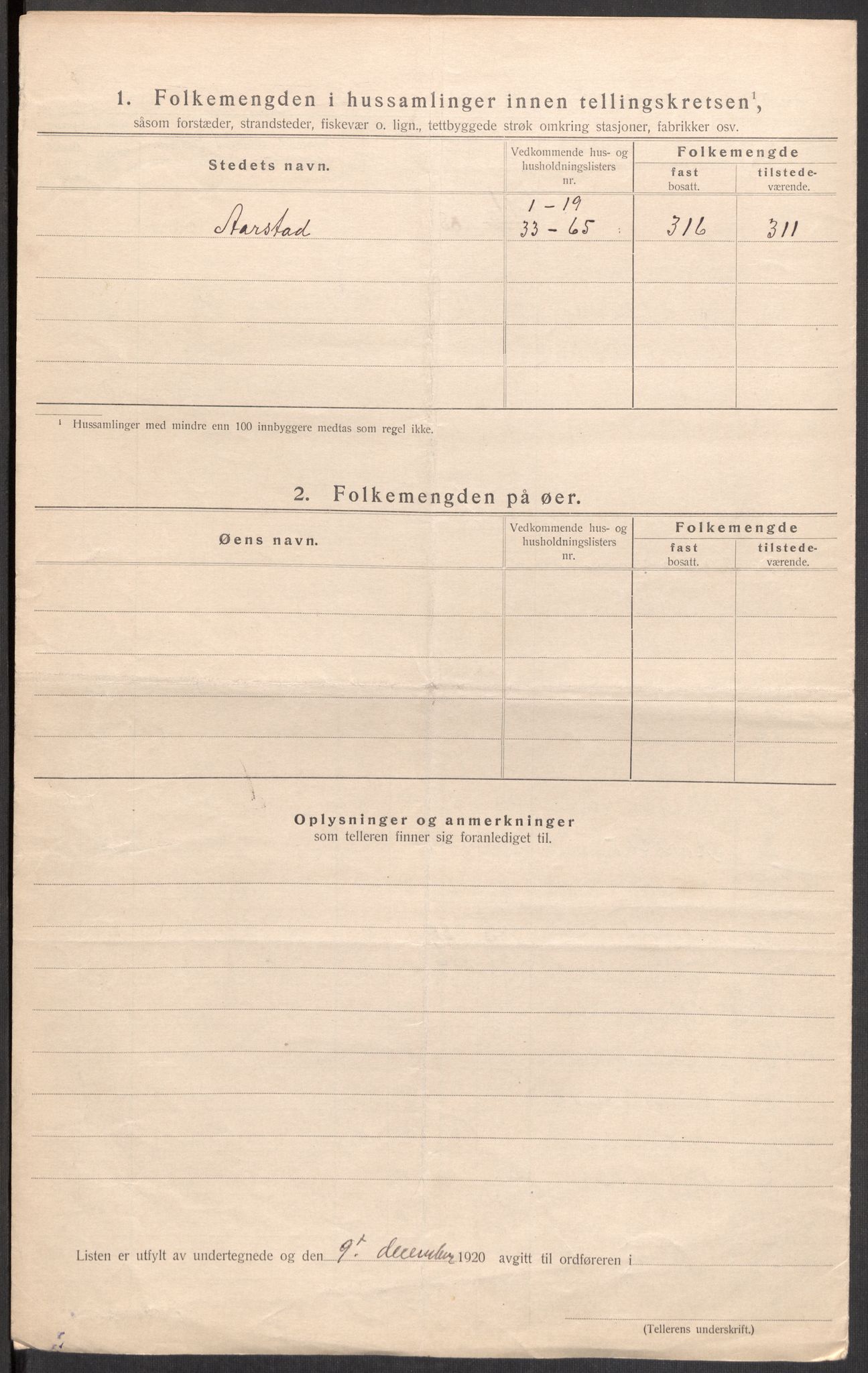 SAST, 1920 census for Eigersund, 1920, p. 18